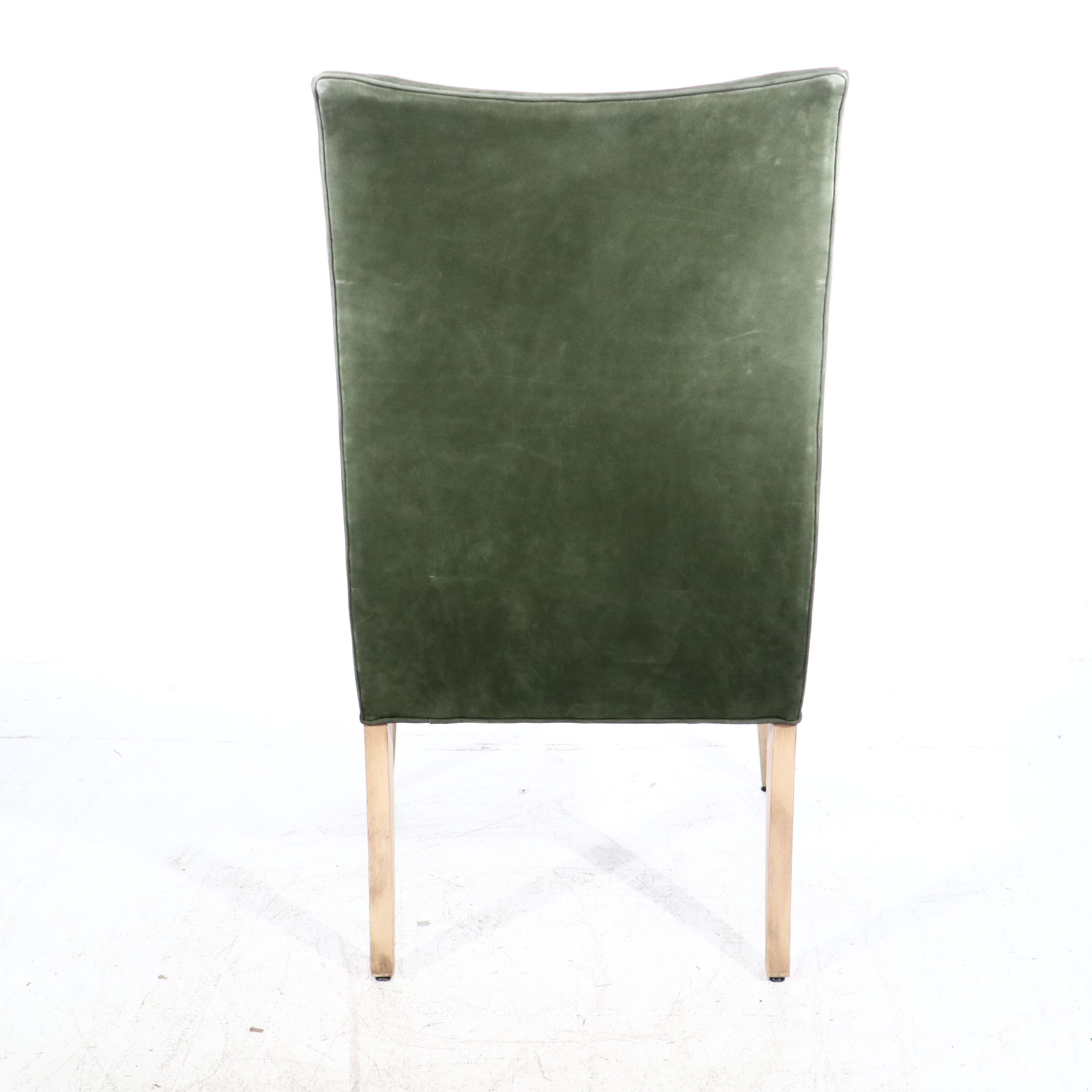 Henredon Green Leather Side Chair