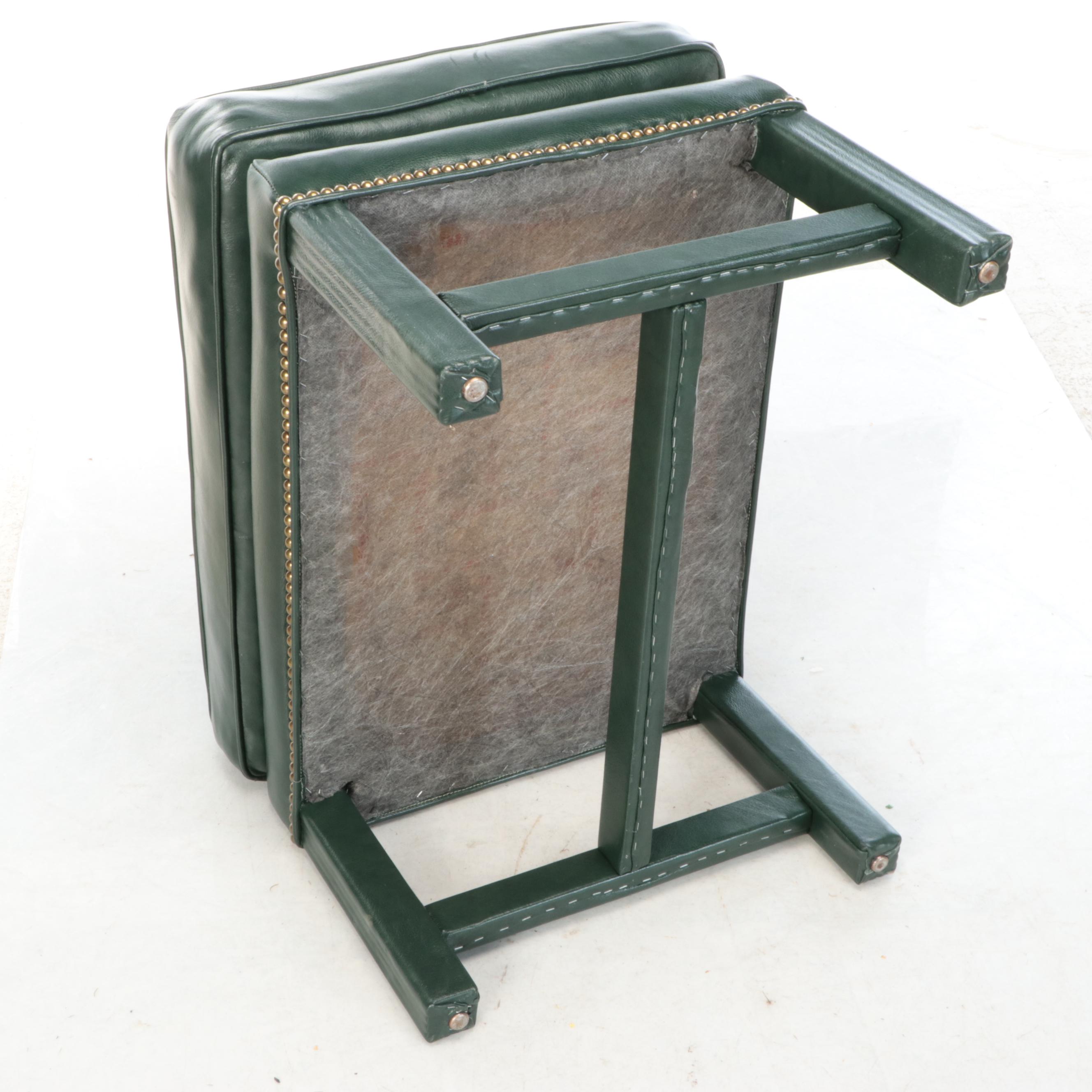 Green Leather Ottoman
