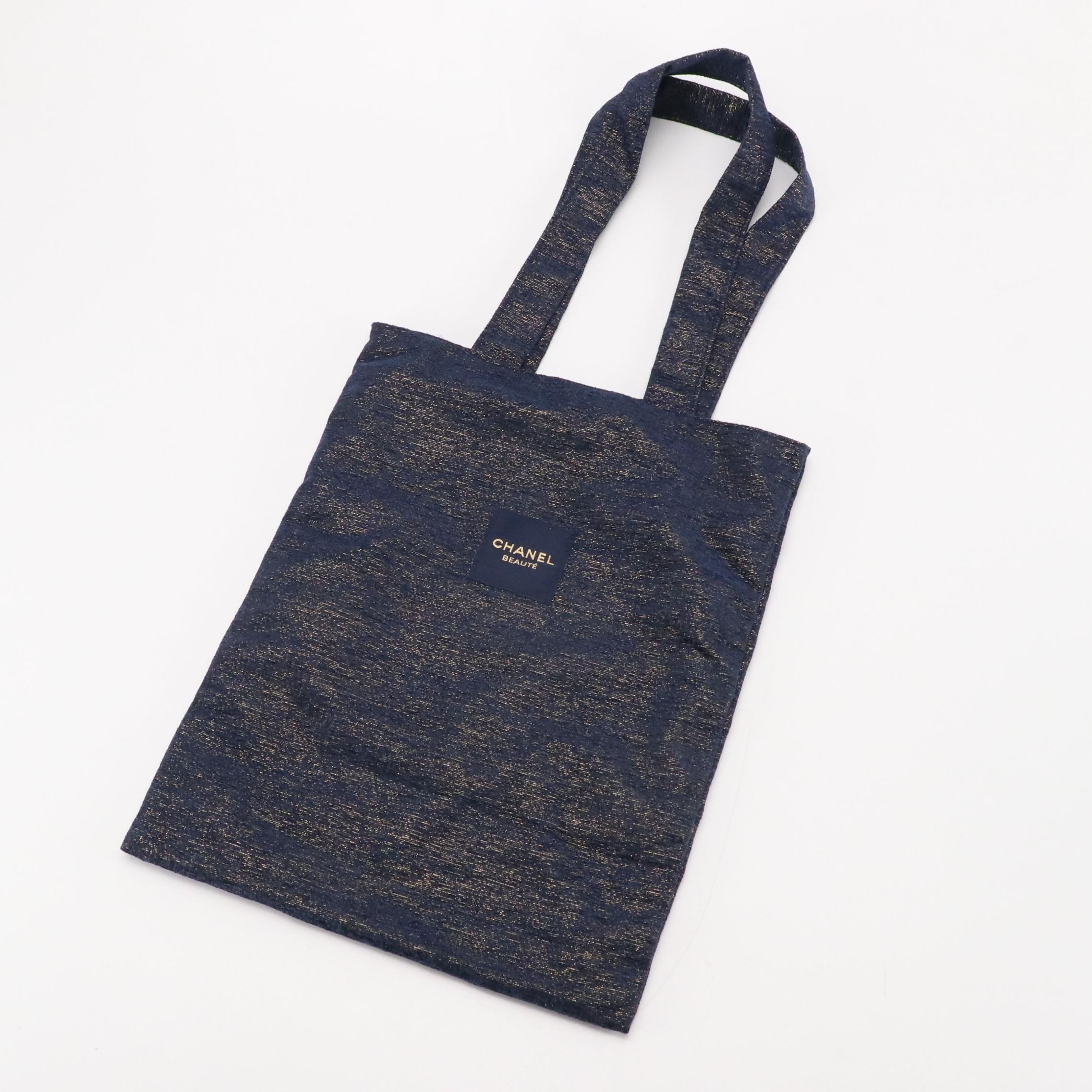Chanel Beauté Promotional Tote in Navy Blue and Gold Metallic Tweed