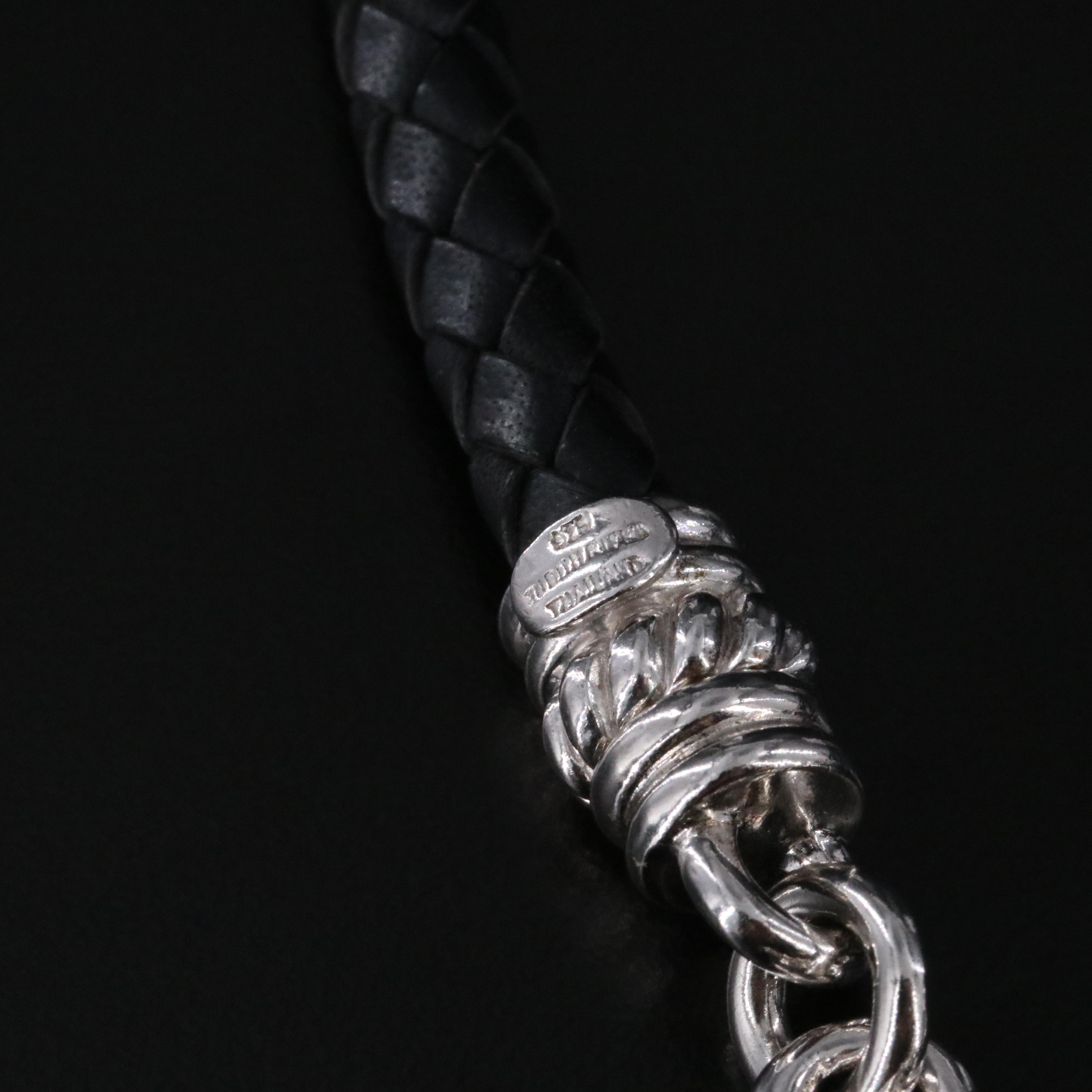 Judith Ripka Sterling CZ Heart Enhancer Pendant on Braided Necklace