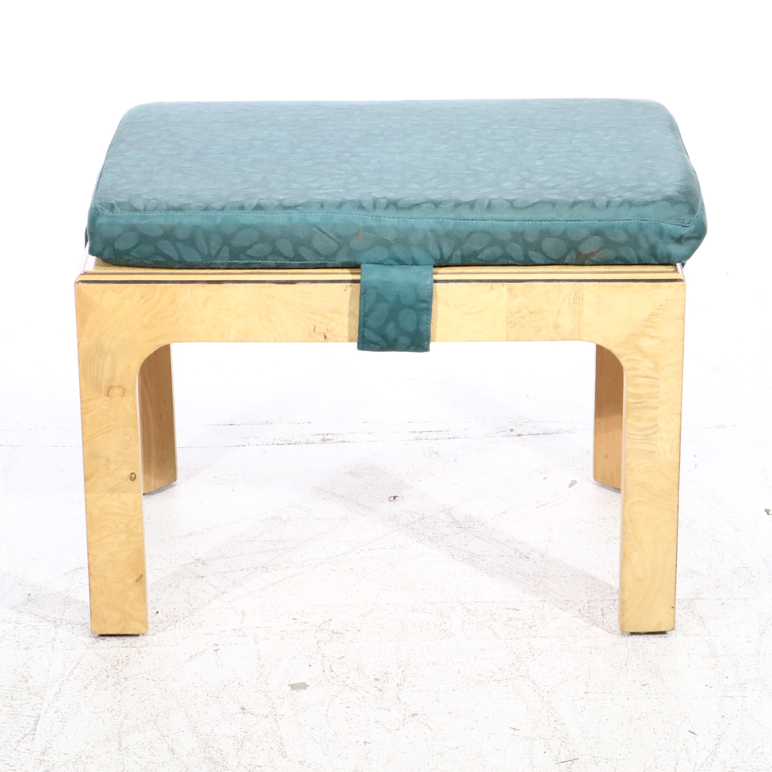 Henredon Wood Cushioned Ottoman Pair