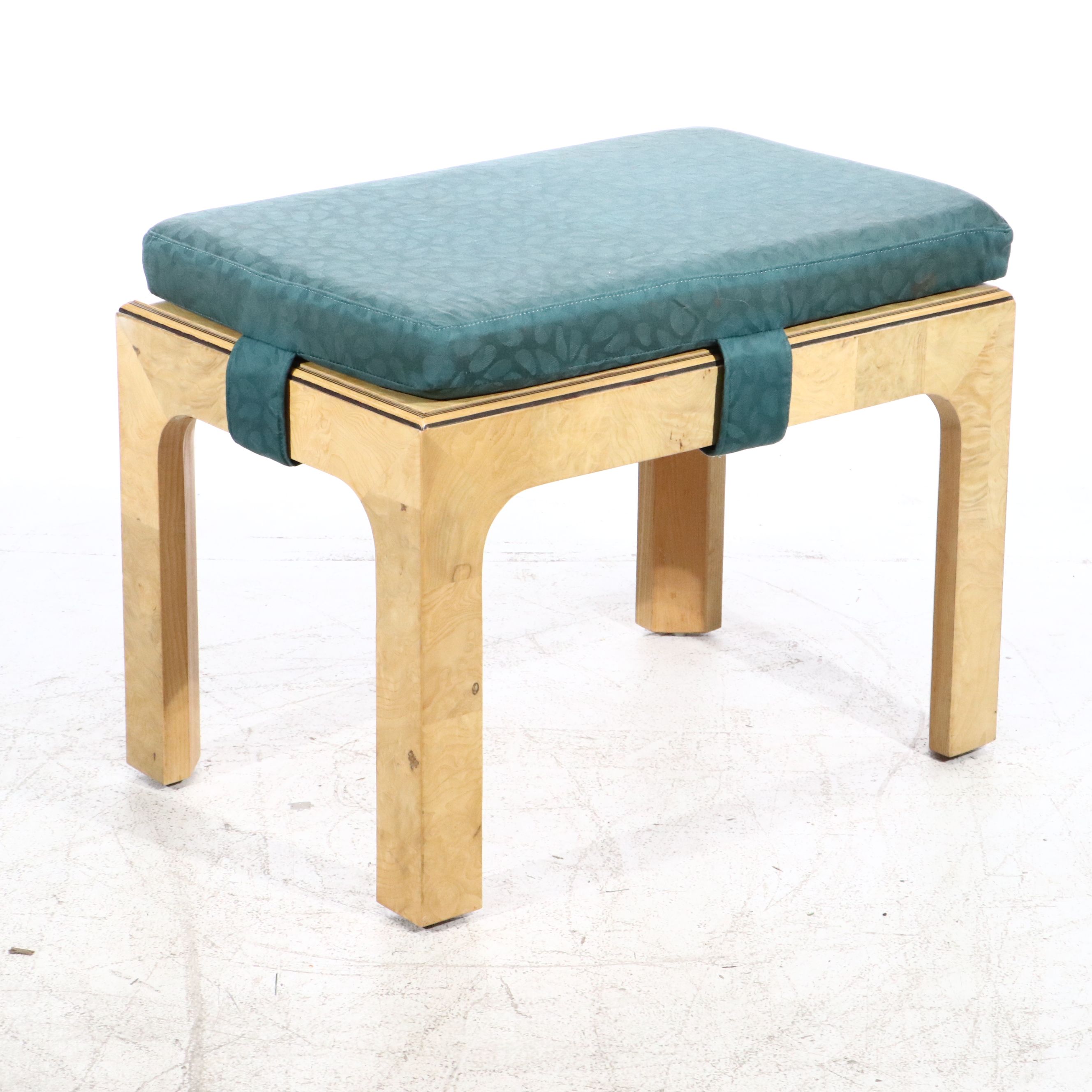 Henredon Wood Cushioned Ottoman Pair