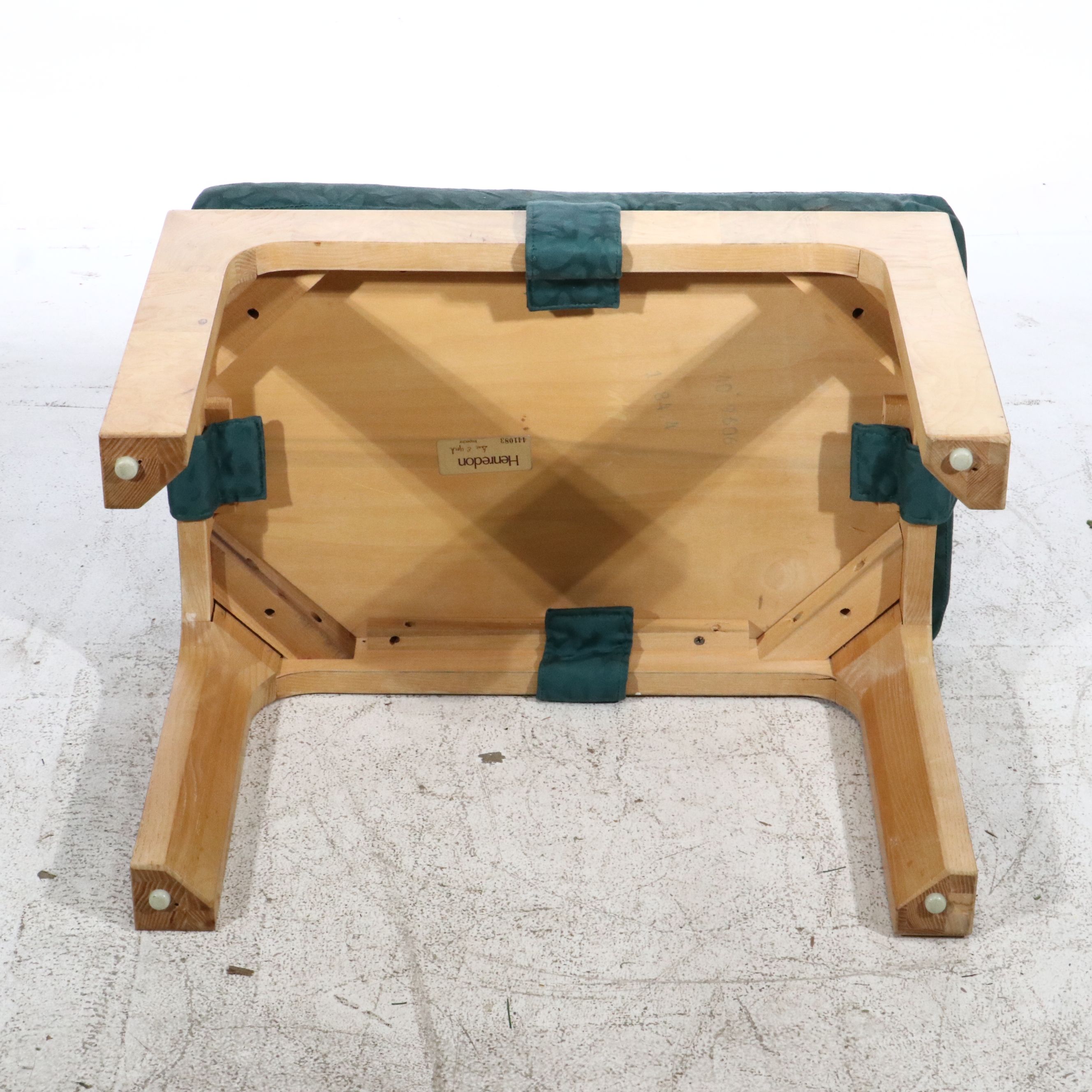 Henredon Wood Cushioned Ottoman Pair