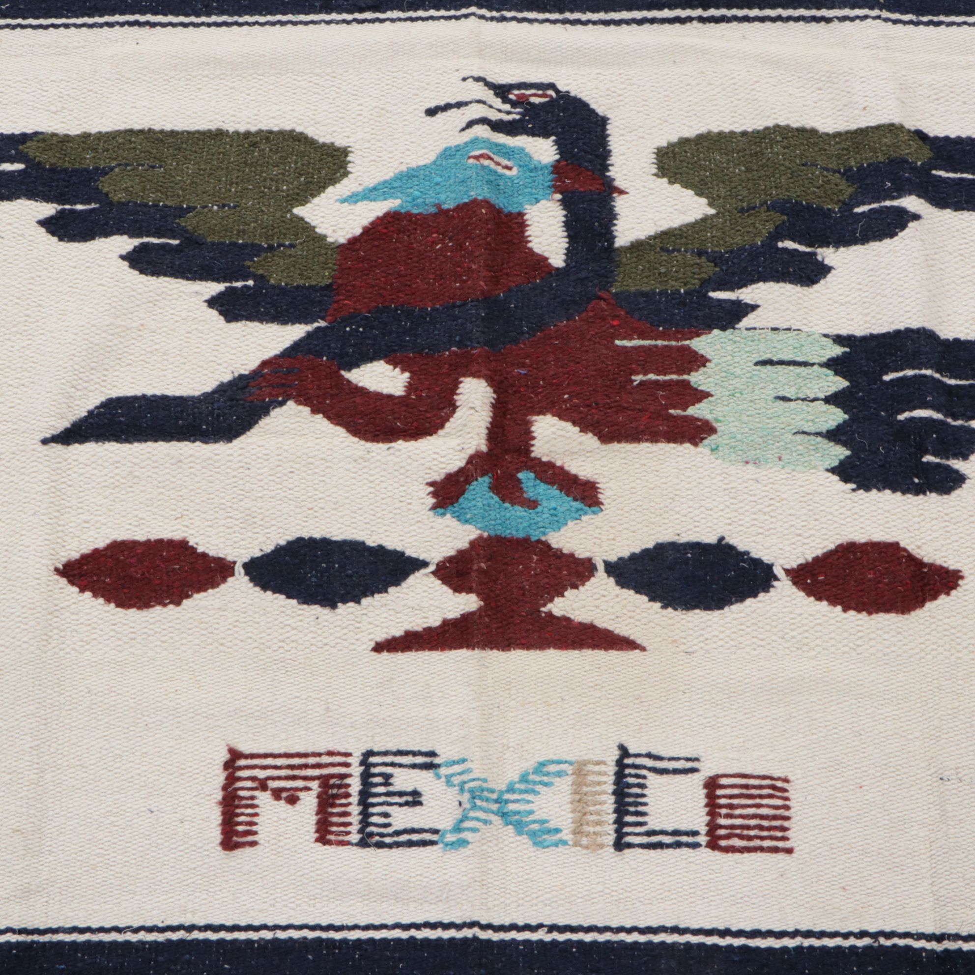 Handwoven Mexican Eagle & Serpent Coat of Arms Throw Blanket