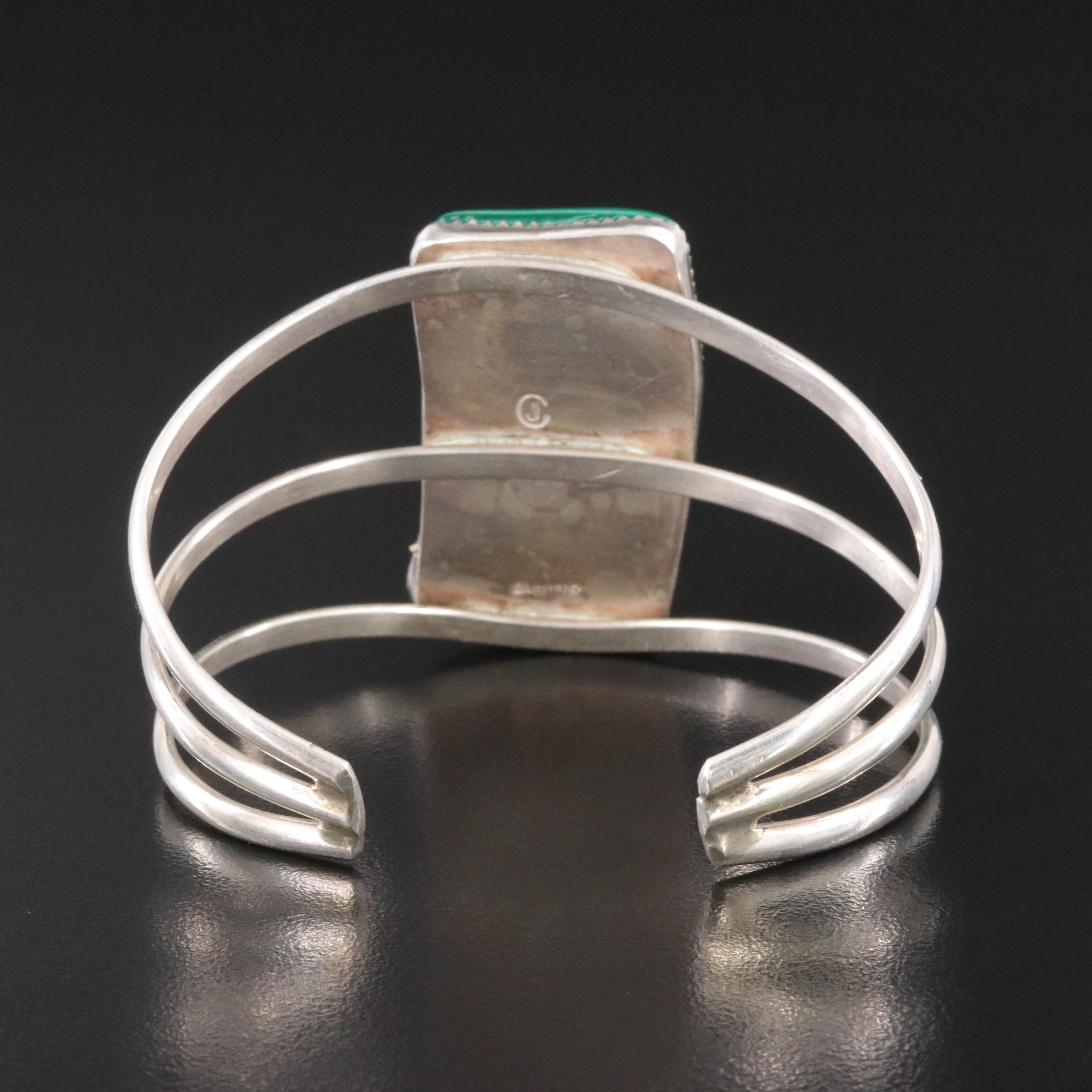 Sterling Malachite Cuff Bracelet