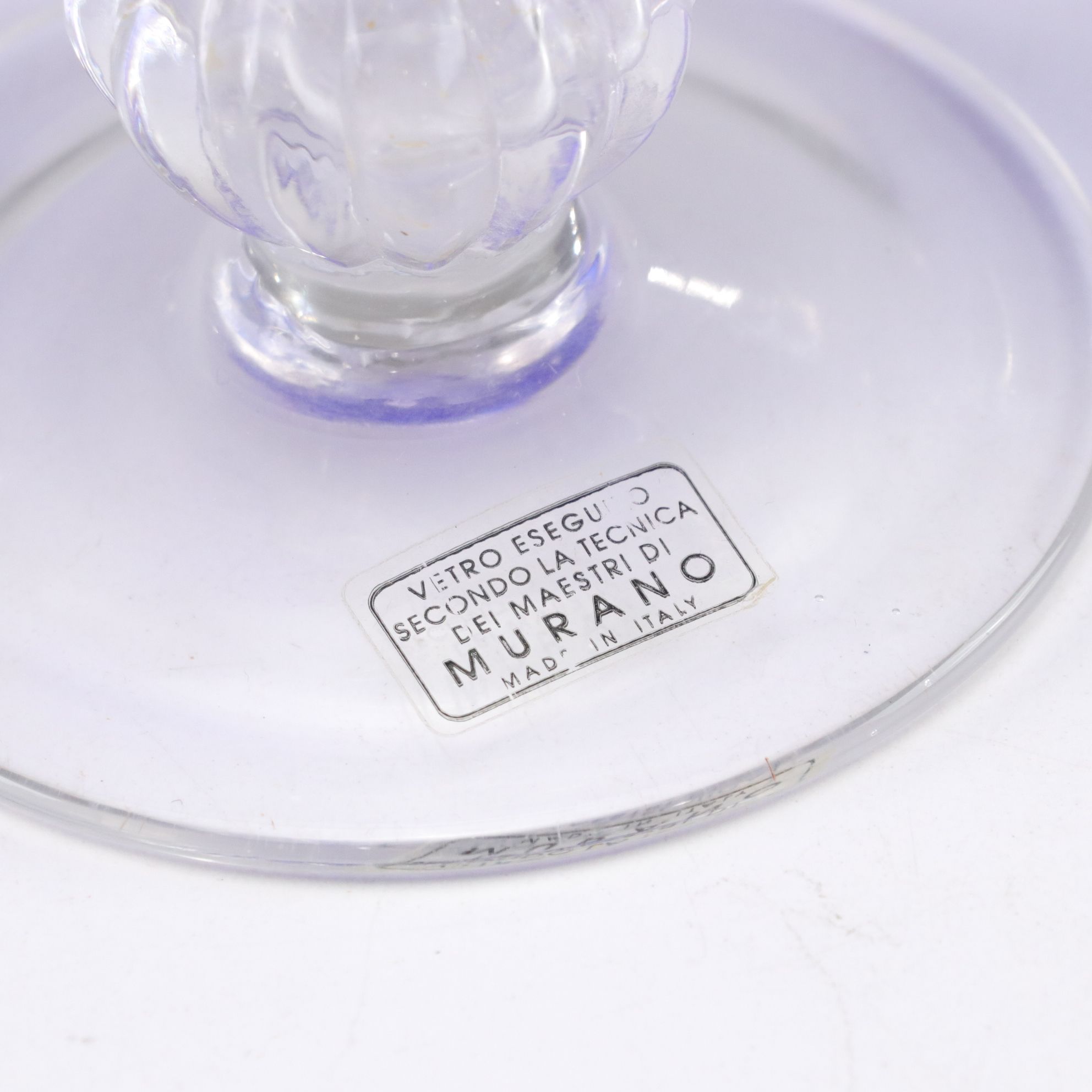 Murano Glass Napkin Holder with Italian Crystal Bowl & Glasses