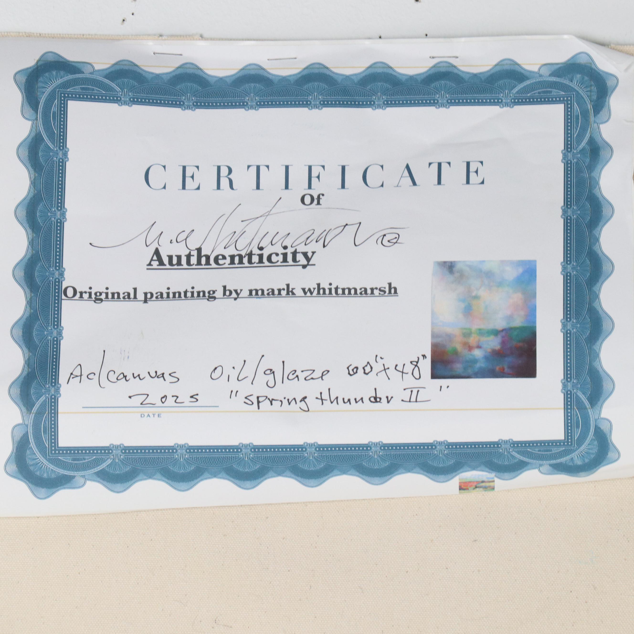 Mark Whitmarsh Abstract Acrylic Painting "Spring Thunder II," 2025