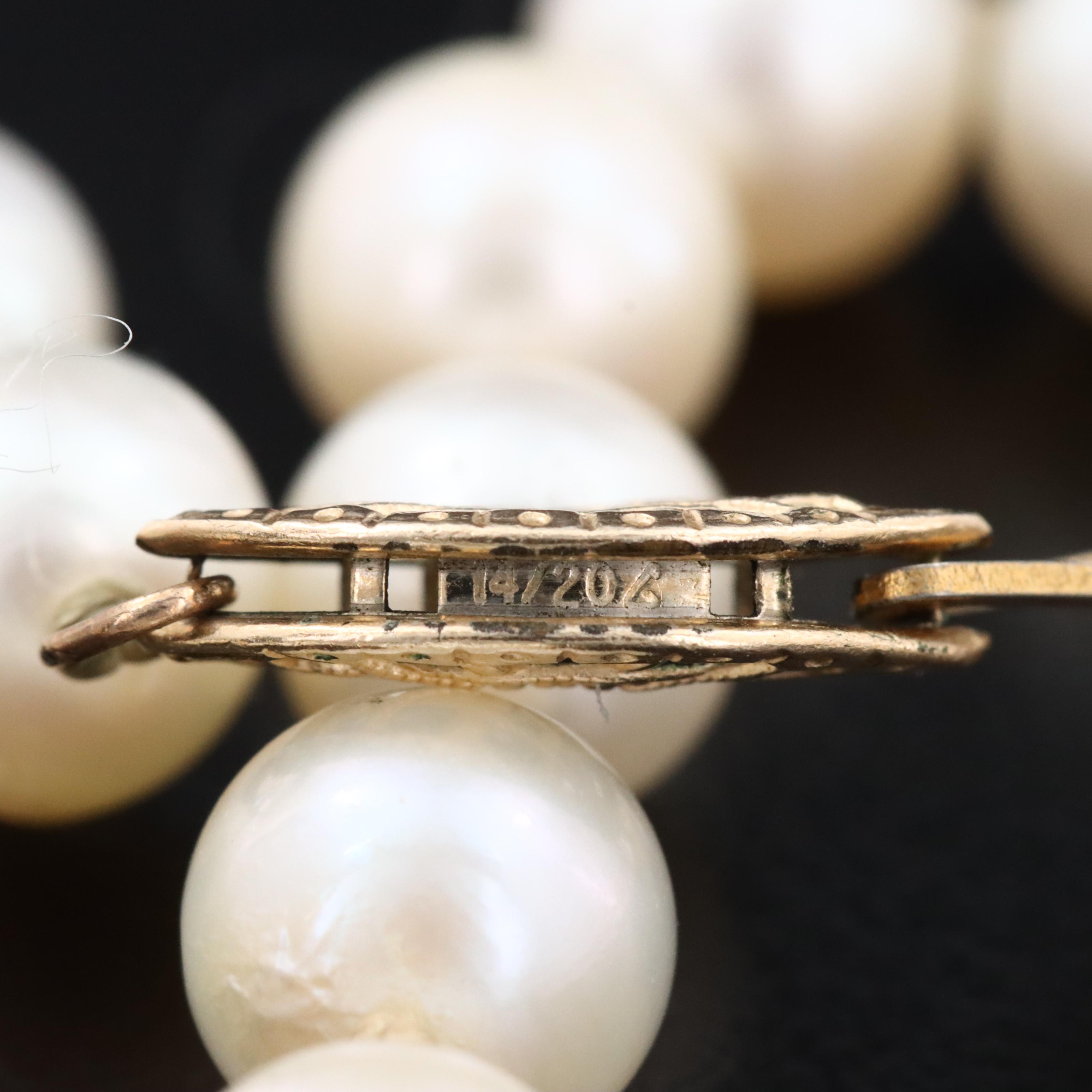 Pearl and 14K Diamond Accent Bead Bracelet with Gold-Filled Clasp