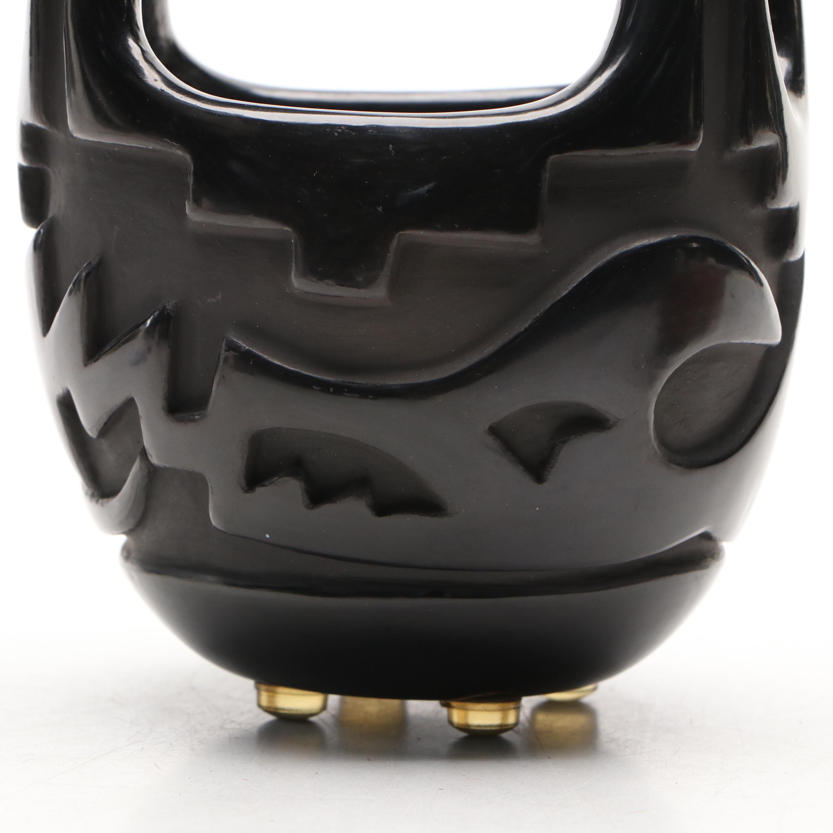 Madeline Naranjo and Linda Silva Santa Clara Pueblo Carved Pottery Bowls