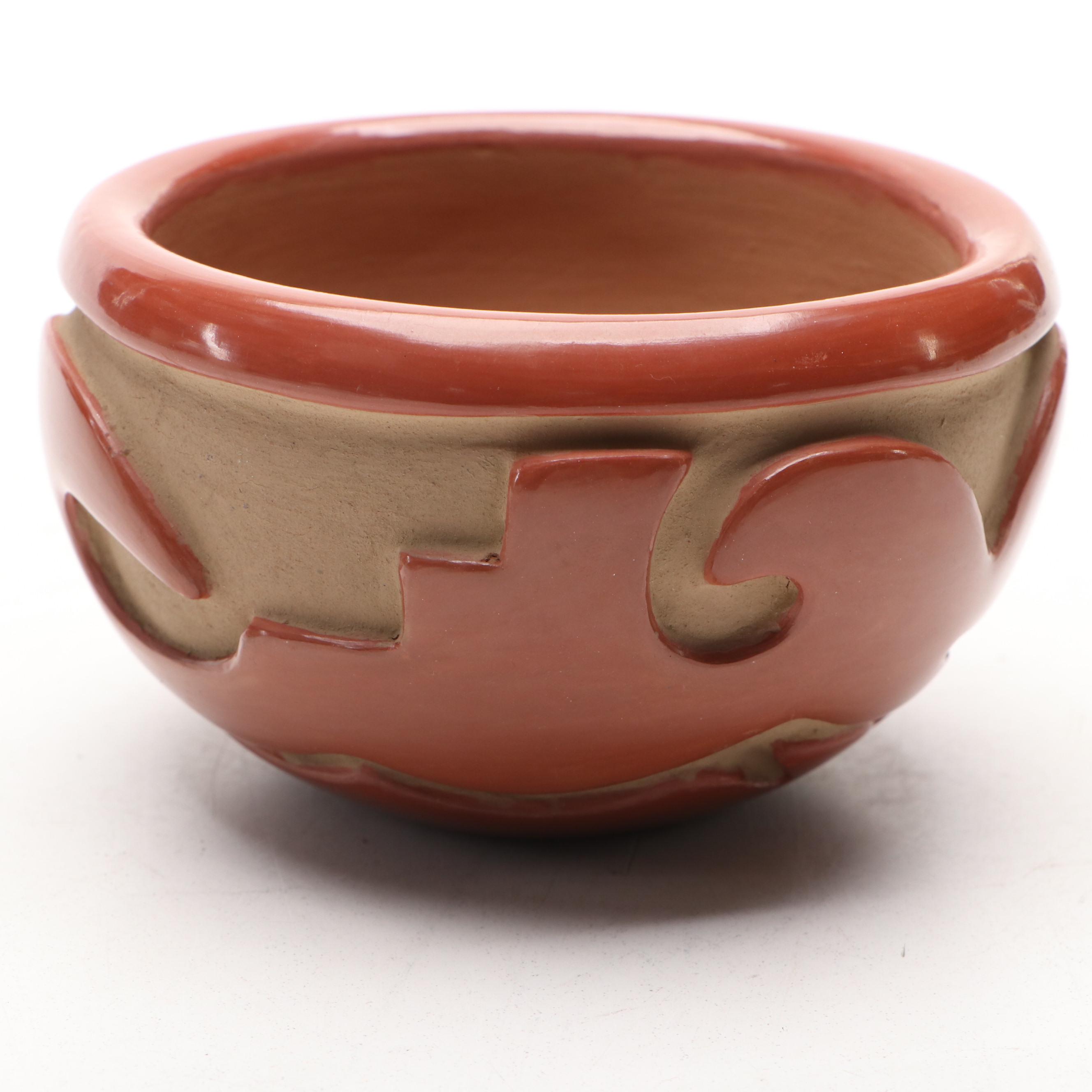 Madeline Naranjo and Linda Silva Santa Clara Pueblo Carved Pottery Bowls