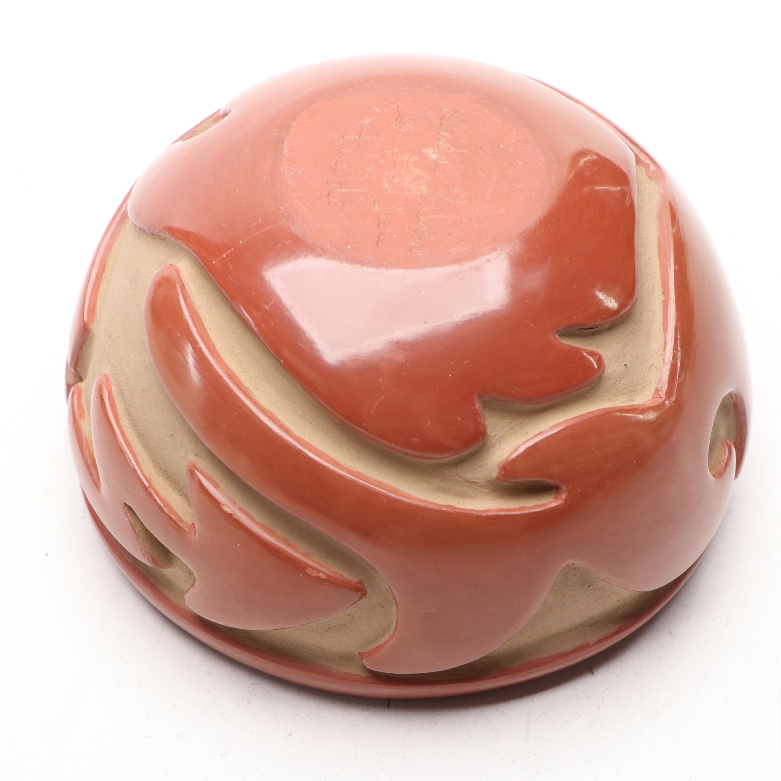 Madeline Naranjo and Linda Silva Santa Clara Pueblo Carved Pottery Bowls