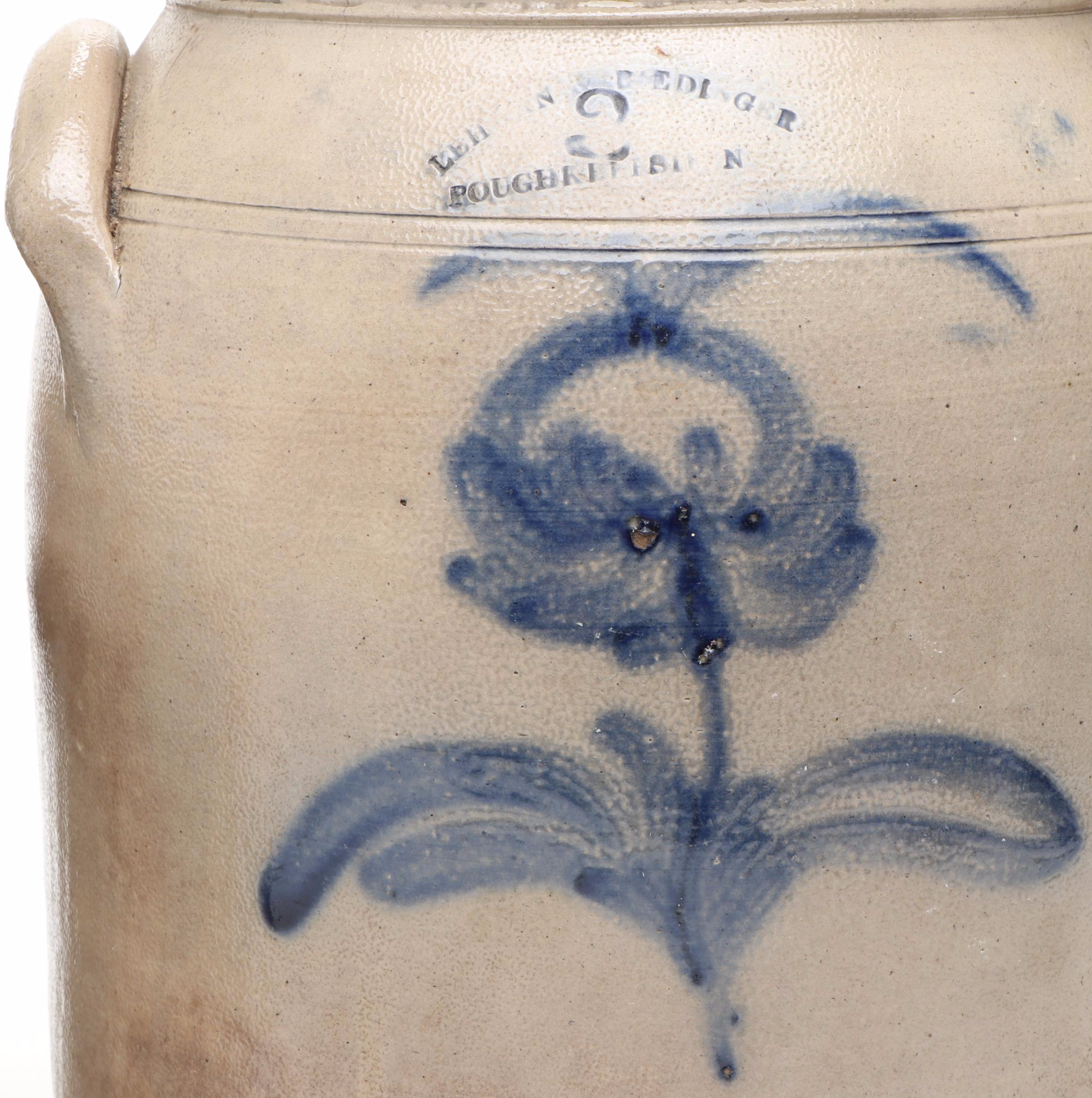 Lehman & Riedinger with Other Stoneware Crock, Mid to Late 19th Century