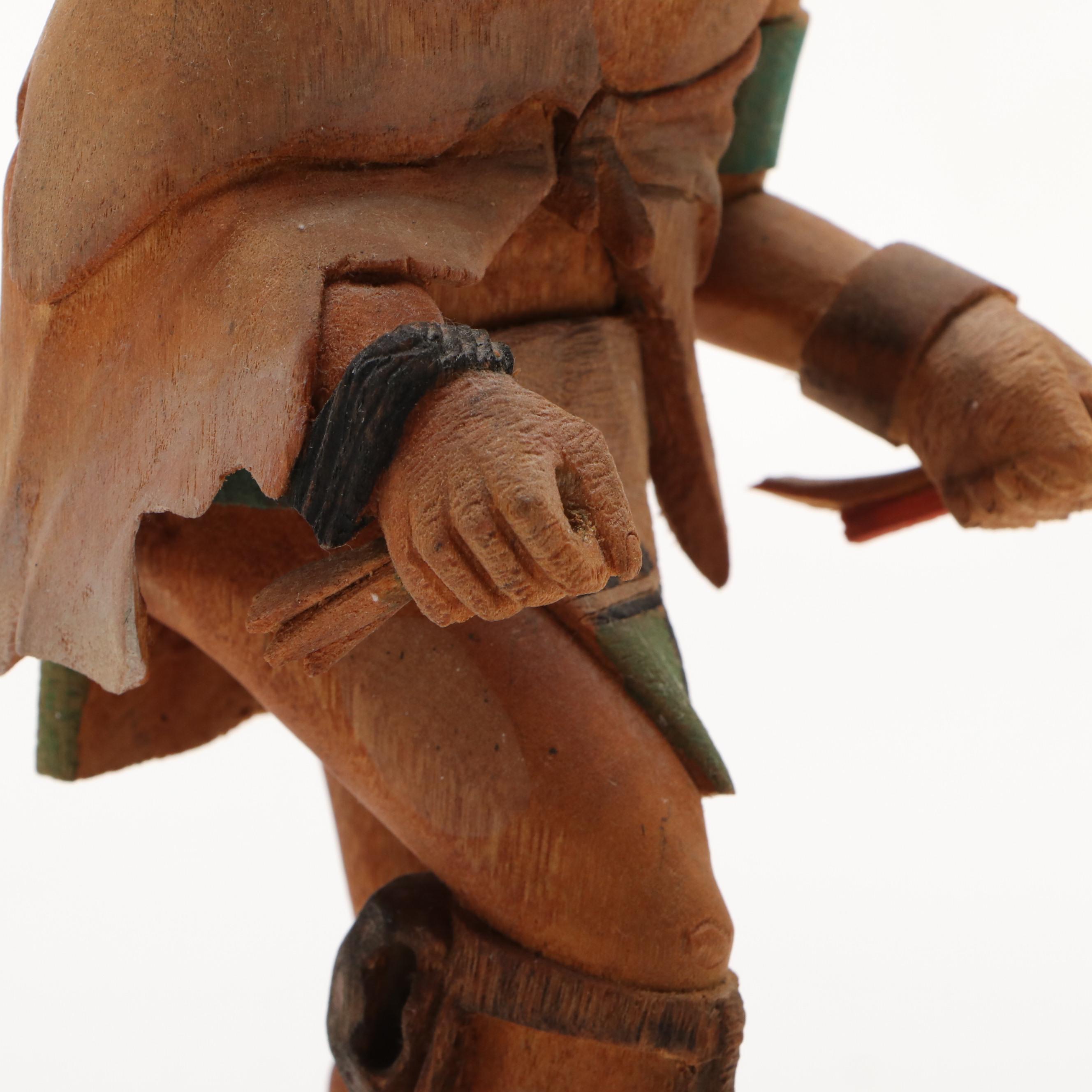 Keith Torres Hopi Carved Wood Owl Kachina Doll, 1988