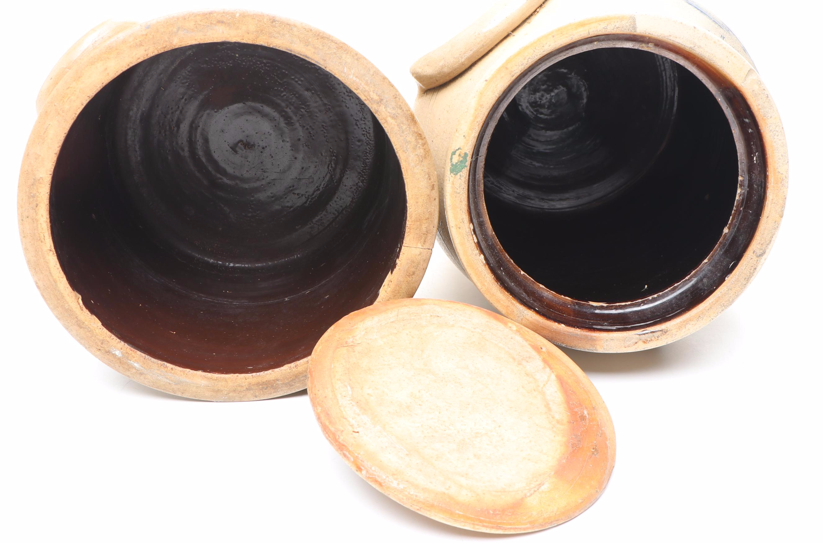 Lehman & Riedinger with Other Stoneware Crock, Mid to Late 19th Century