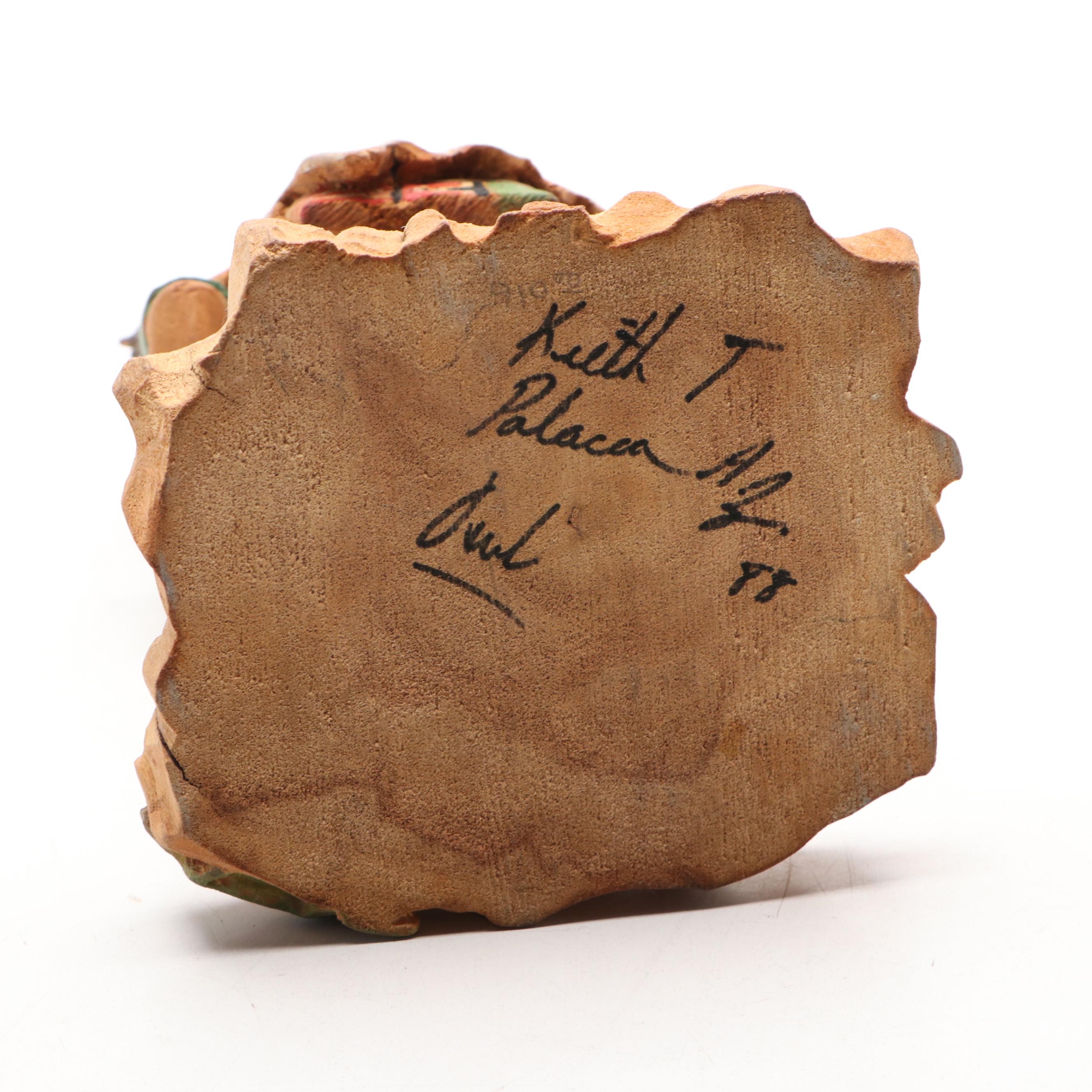 Keith Torres Hopi Carved Wood Owl Kachina Doll, 1988