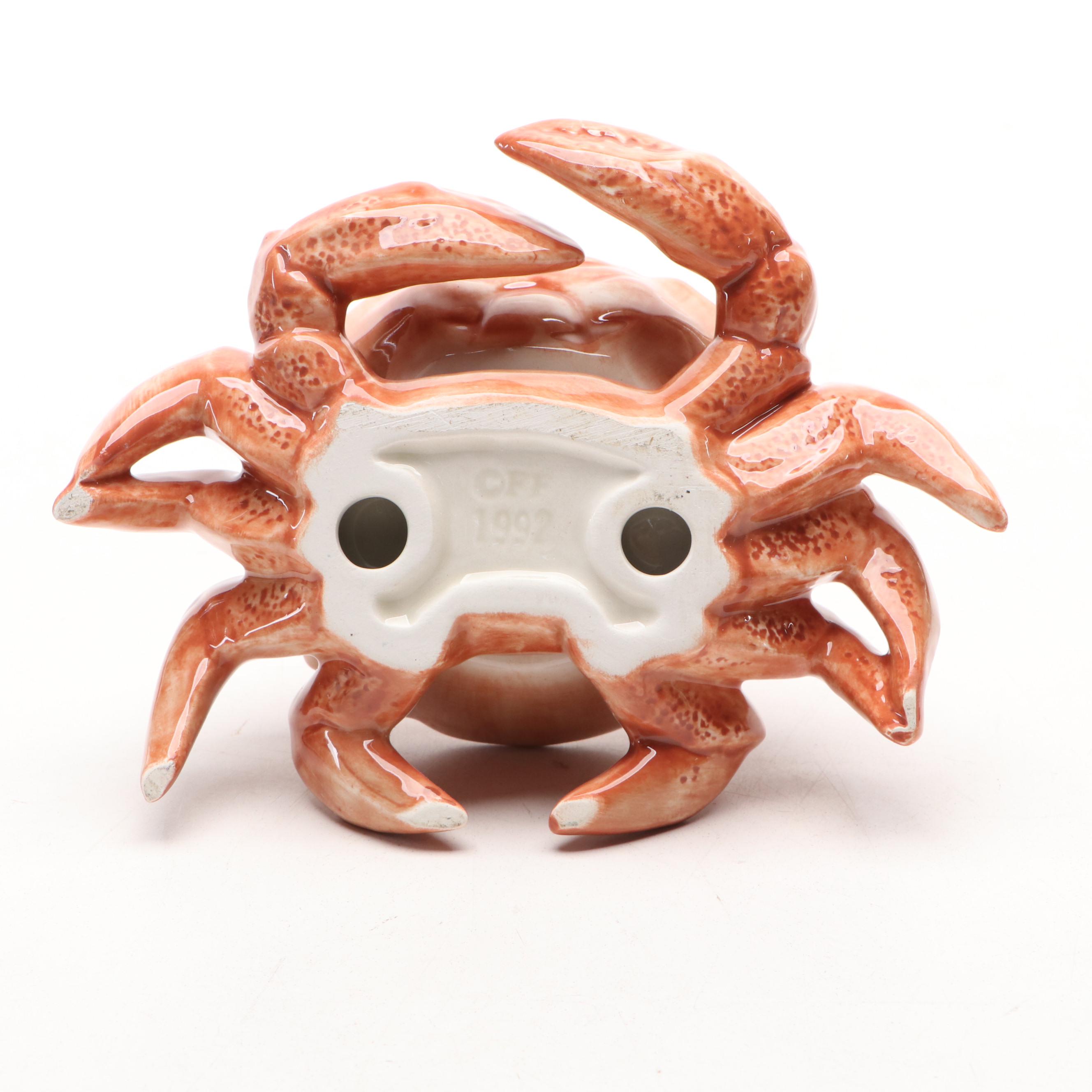 Griffen, Smith & Hill Etruscan Majolica Leaf Bowl with Crab Condiment Server