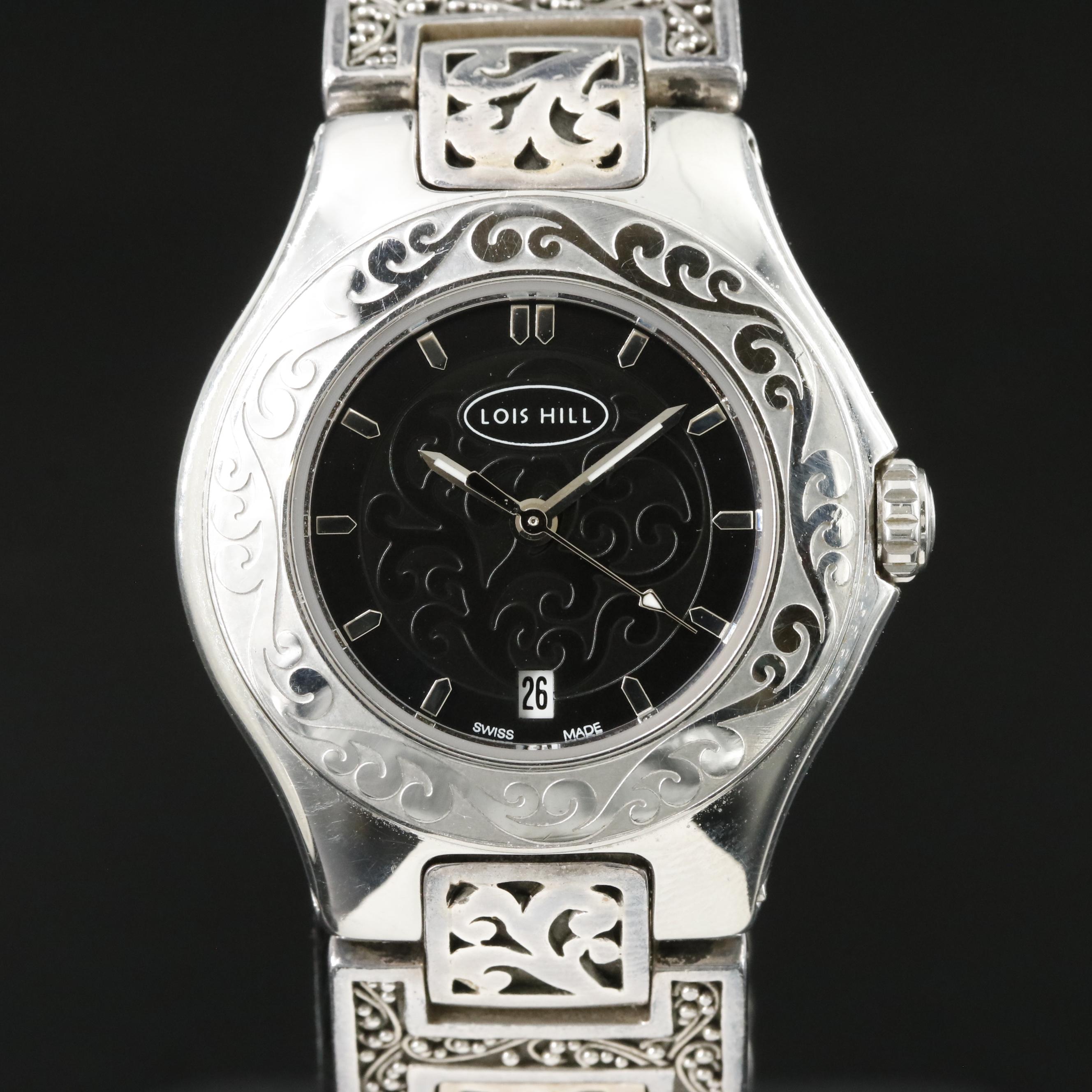 Lois Hill Engraved Sterling Silver Watch