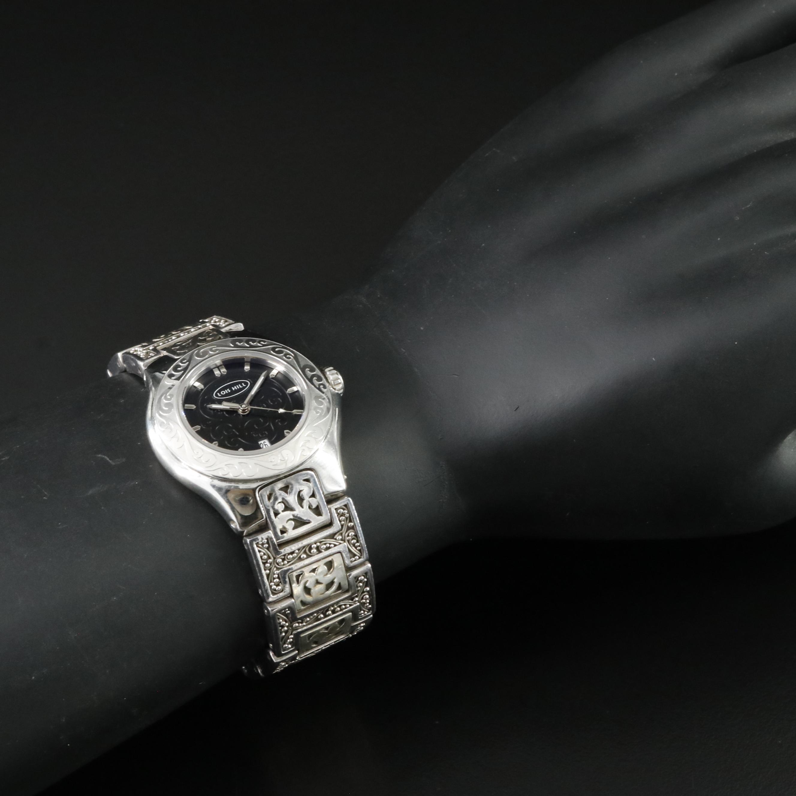 Lois Hill Engraved Sterling Silver Watch