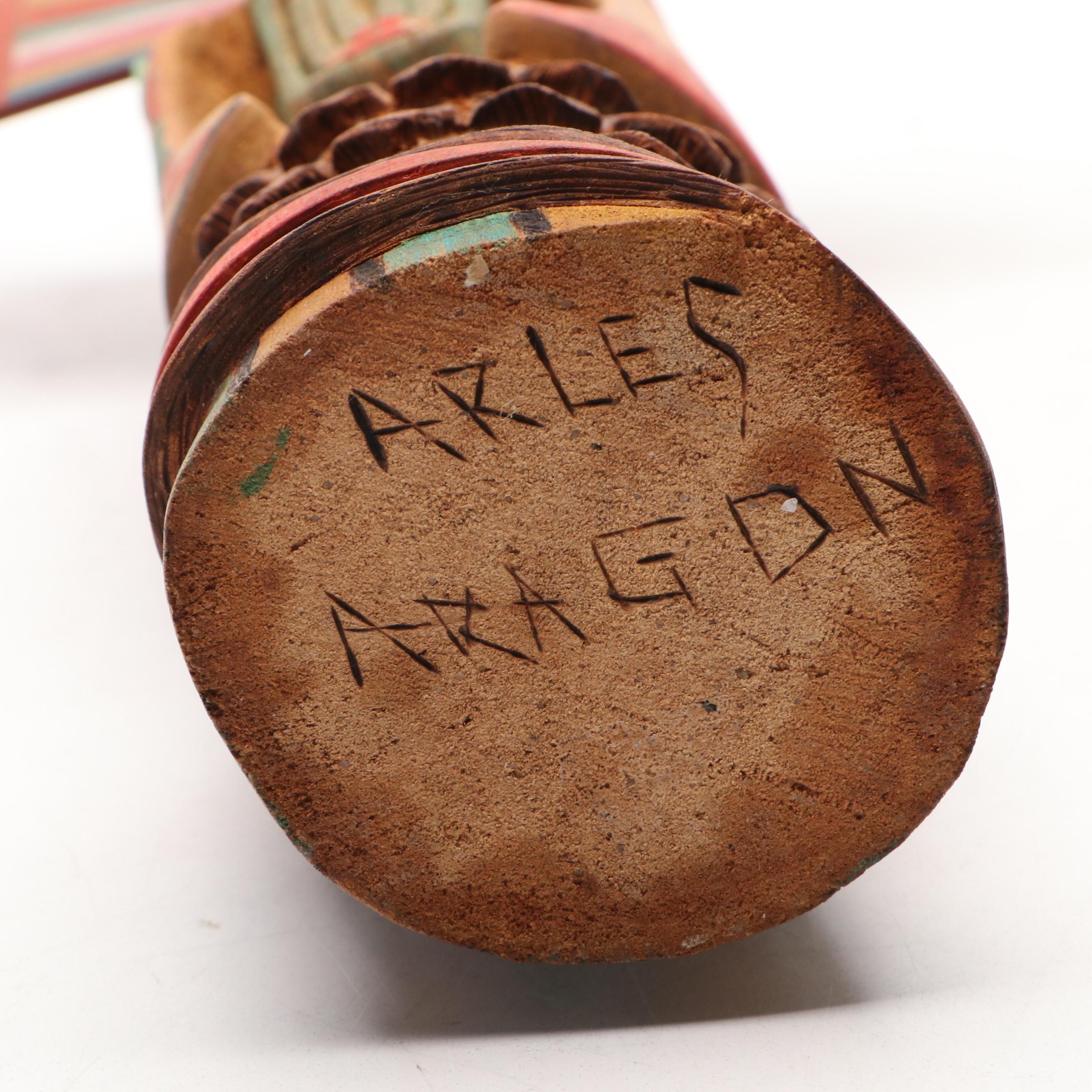 Arles Aragon Hopi "Angak'china" Long-Haired Maiden Carved Painted Wood Katsina