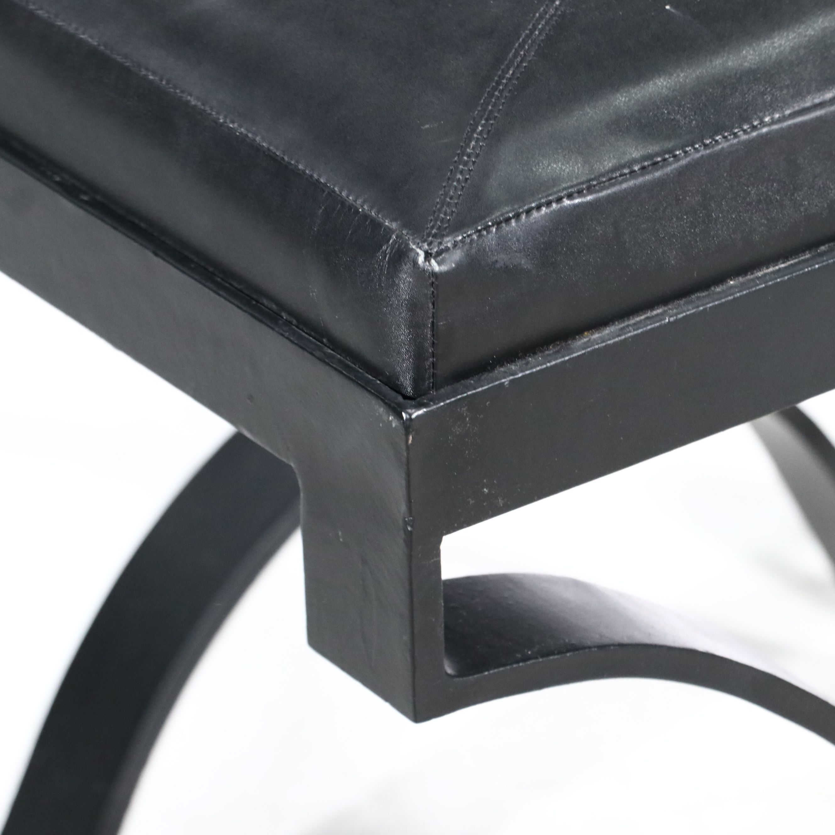 Spanish Baroque Style Leather Ottoman