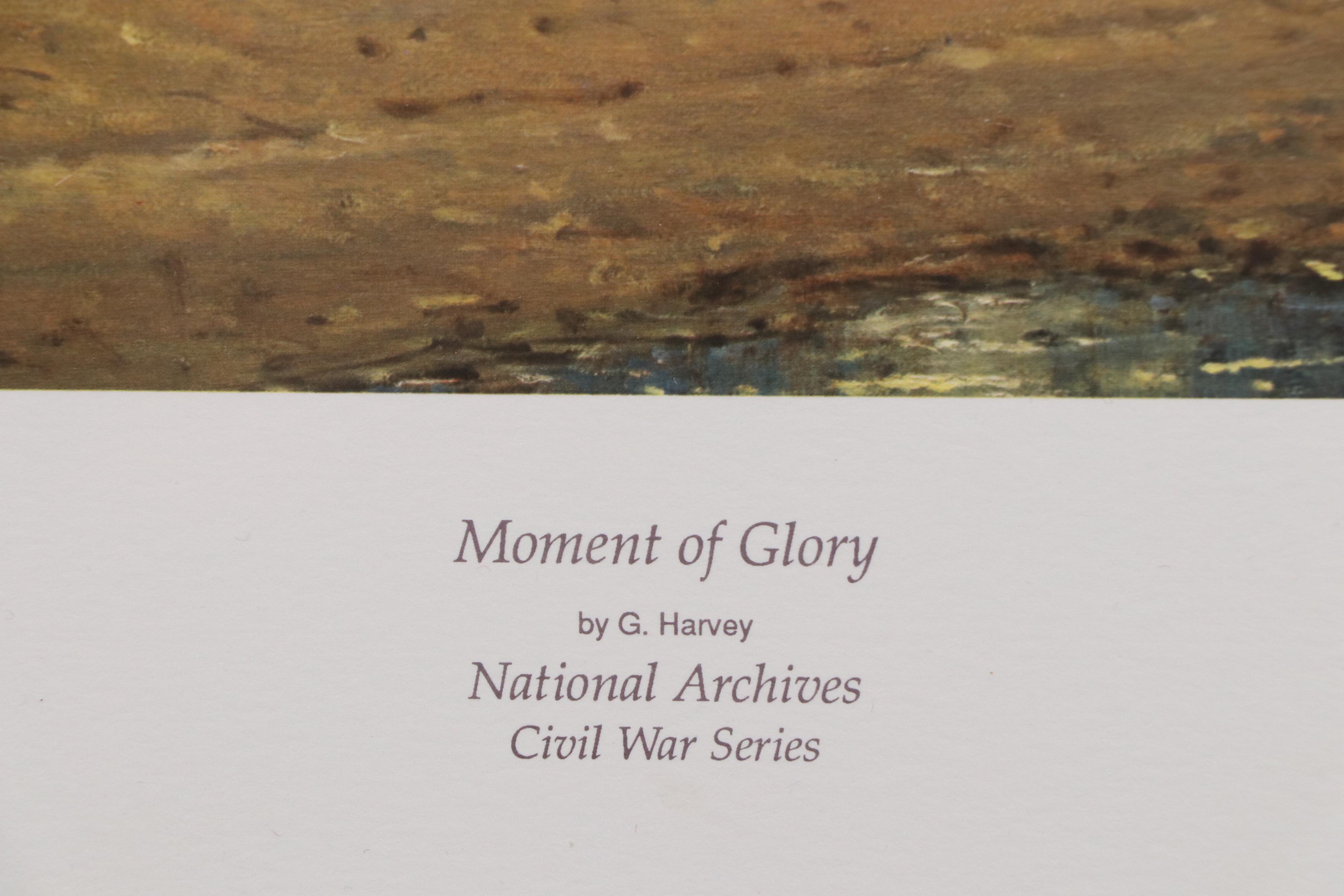 G. Harvey Civil War Offset Lithograph "Moment of Glory," 1991
