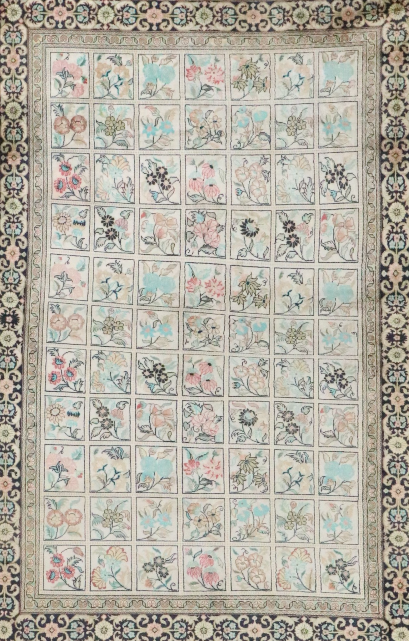 3'11 x 6'6 Hand-Knotted Persian Qom Silk Area Rug