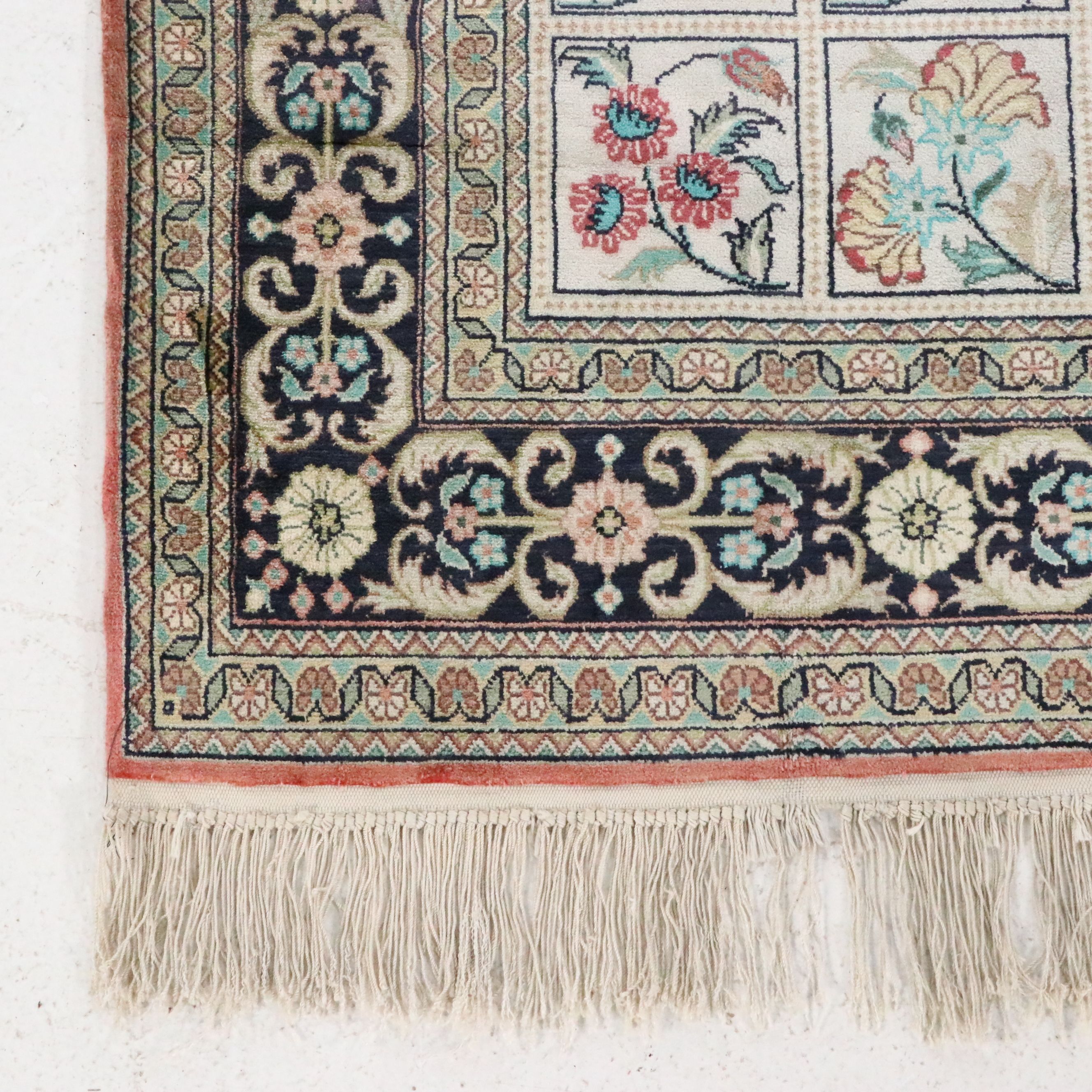 3'11 x 6'6 Hand-Knotted Persian Qom Silk Area Rug