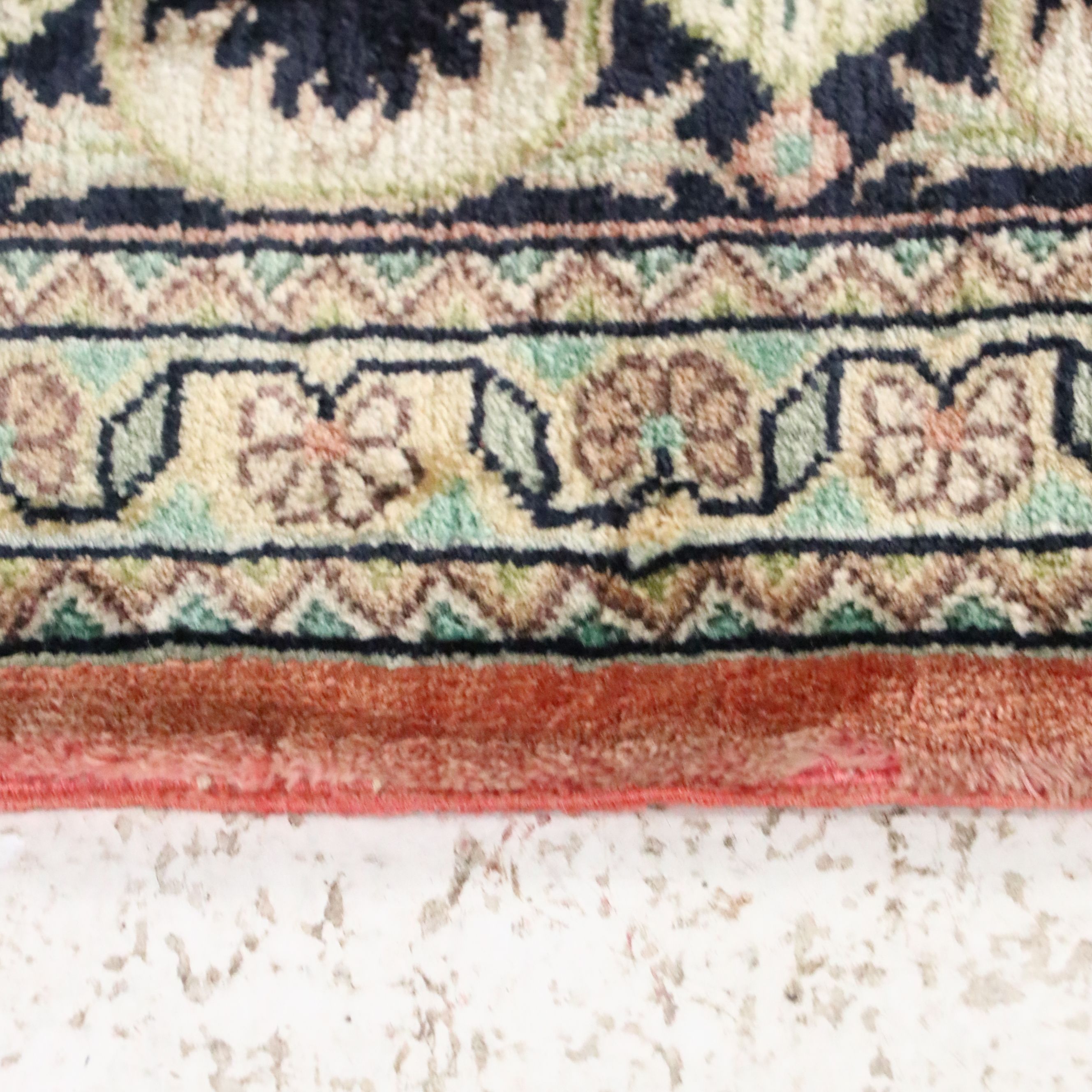 3'11 x 6'6 Hand-Knotted Persian Qom Silk Area Rug