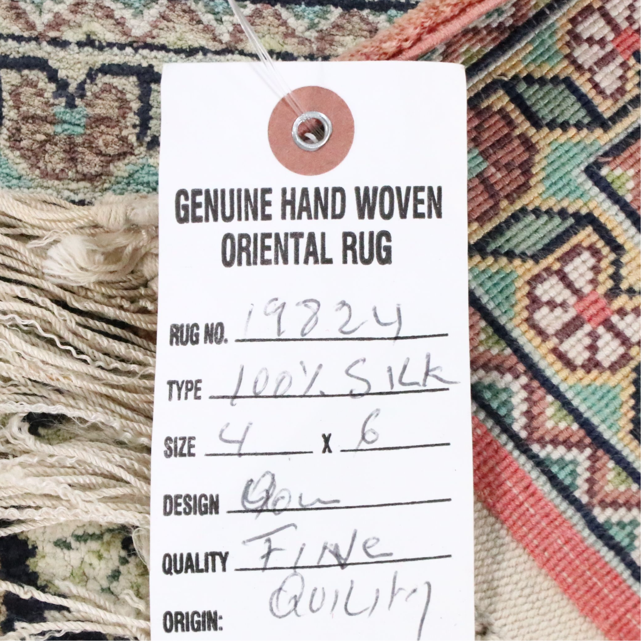 3'11 x 6'6 Hand-Knotted Persian Qom Silk Area Rug