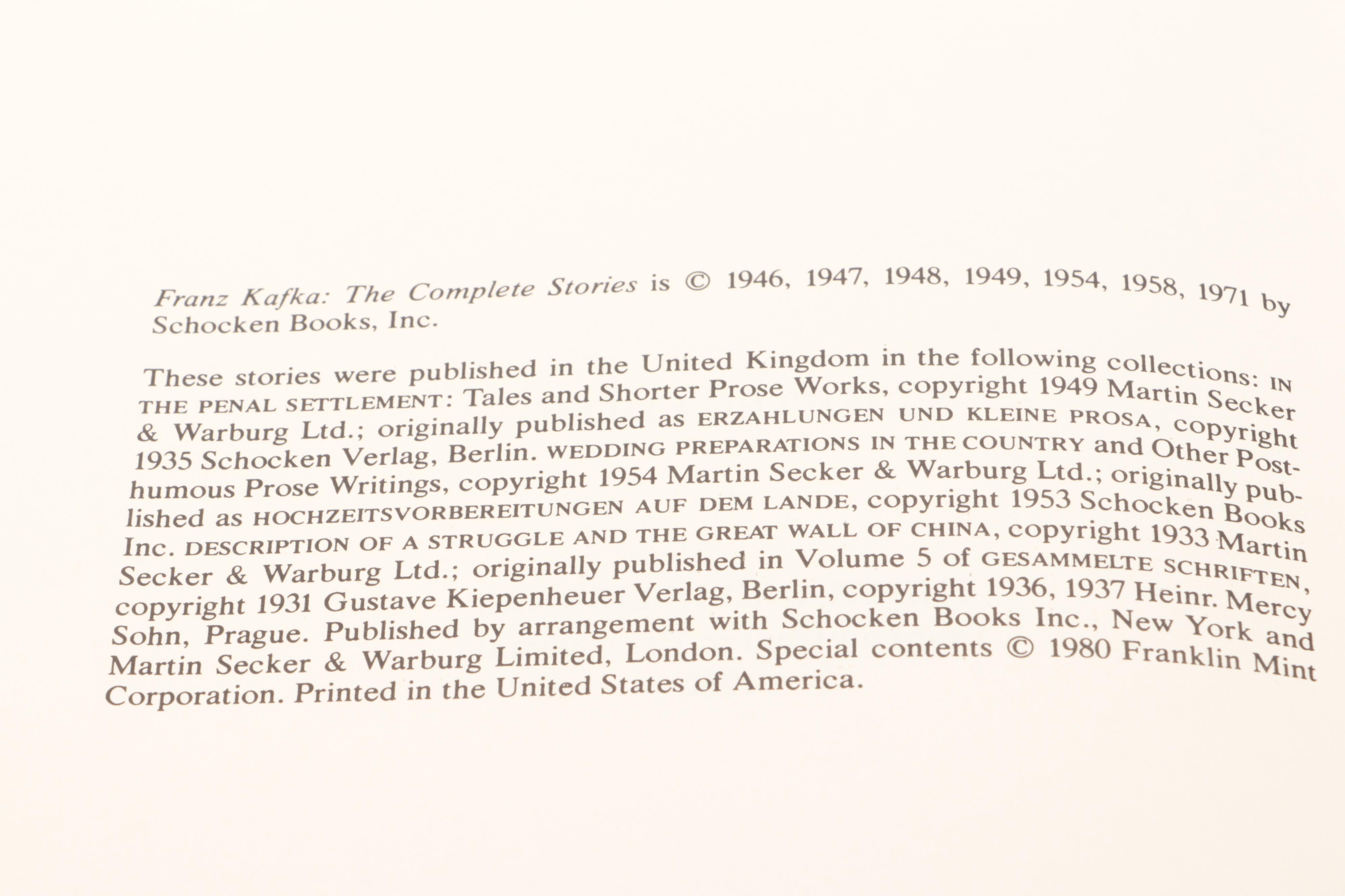 Franklin Library Hans Christian Andersen, Franz Kafka and More Literary Classics