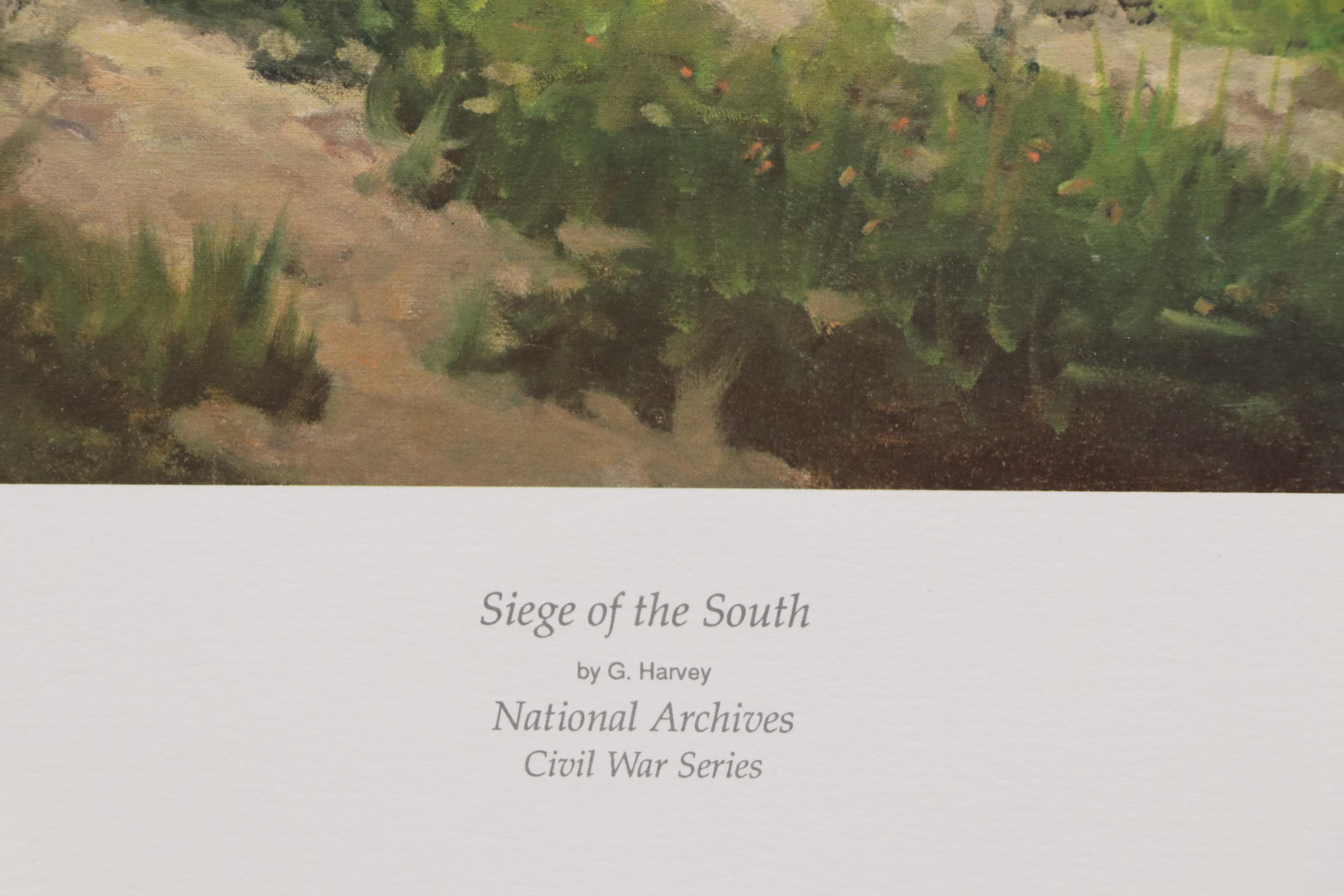 G. Harvey Civil War Offset Lithograph "Siege of the South," 1992
