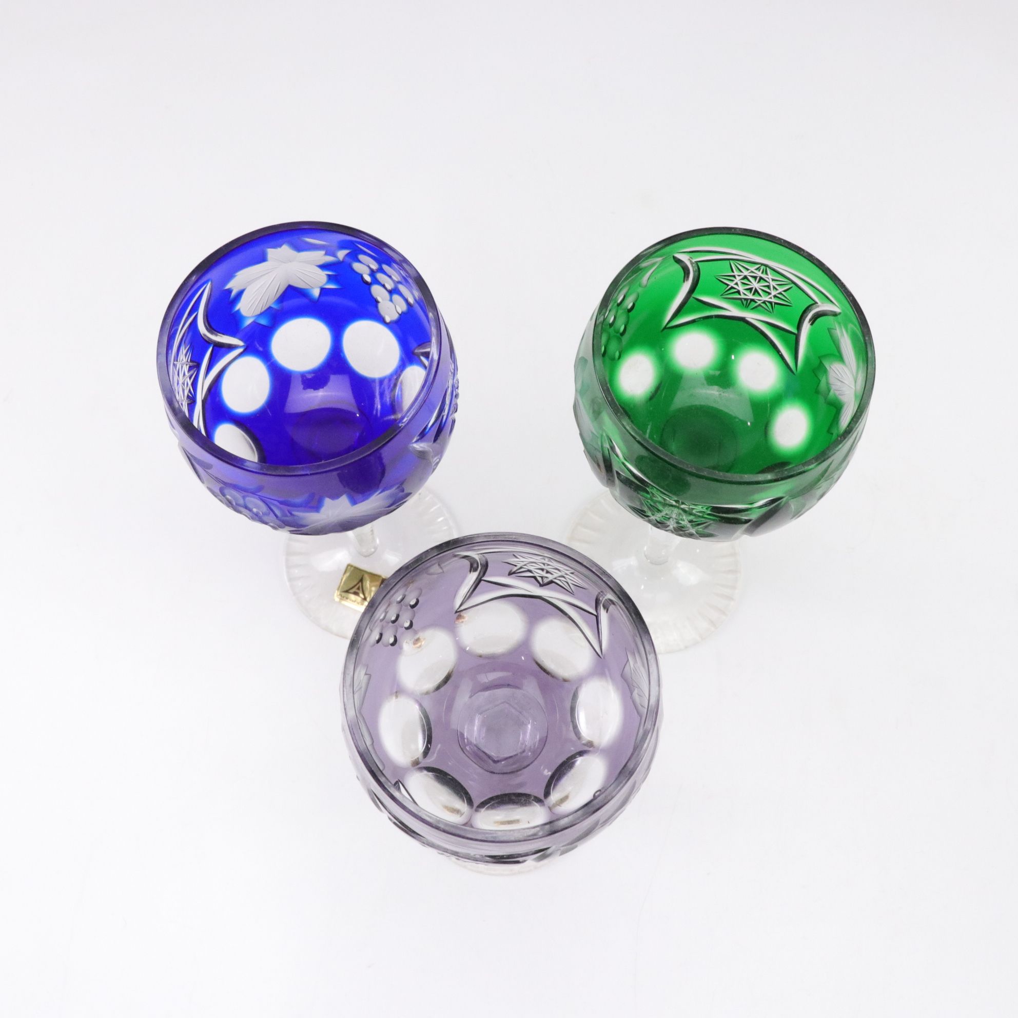 Six Anna Hutte German Lead Crystal Wine Hocks