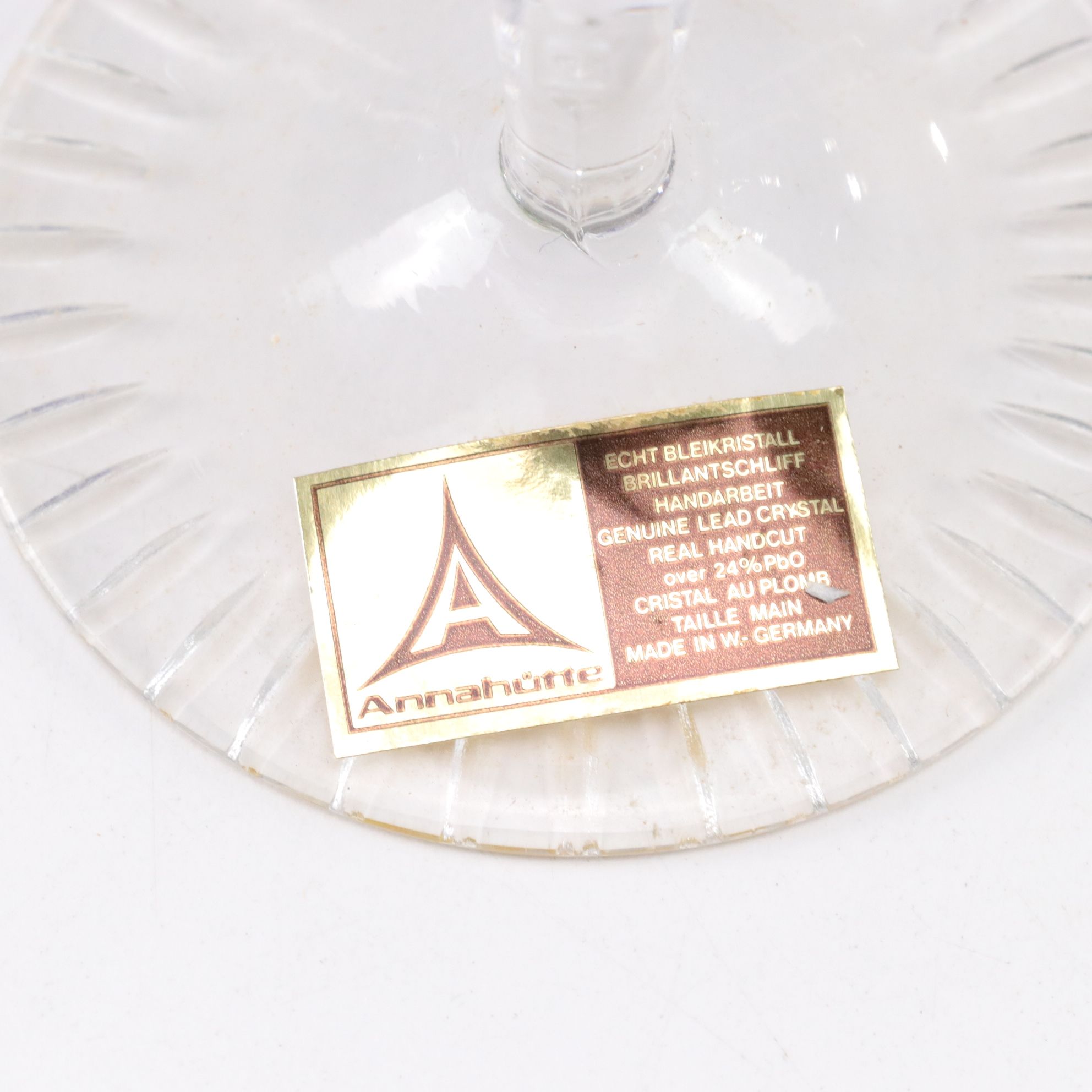 Six Anna Hutte German Lead Crystal Wine Hocks