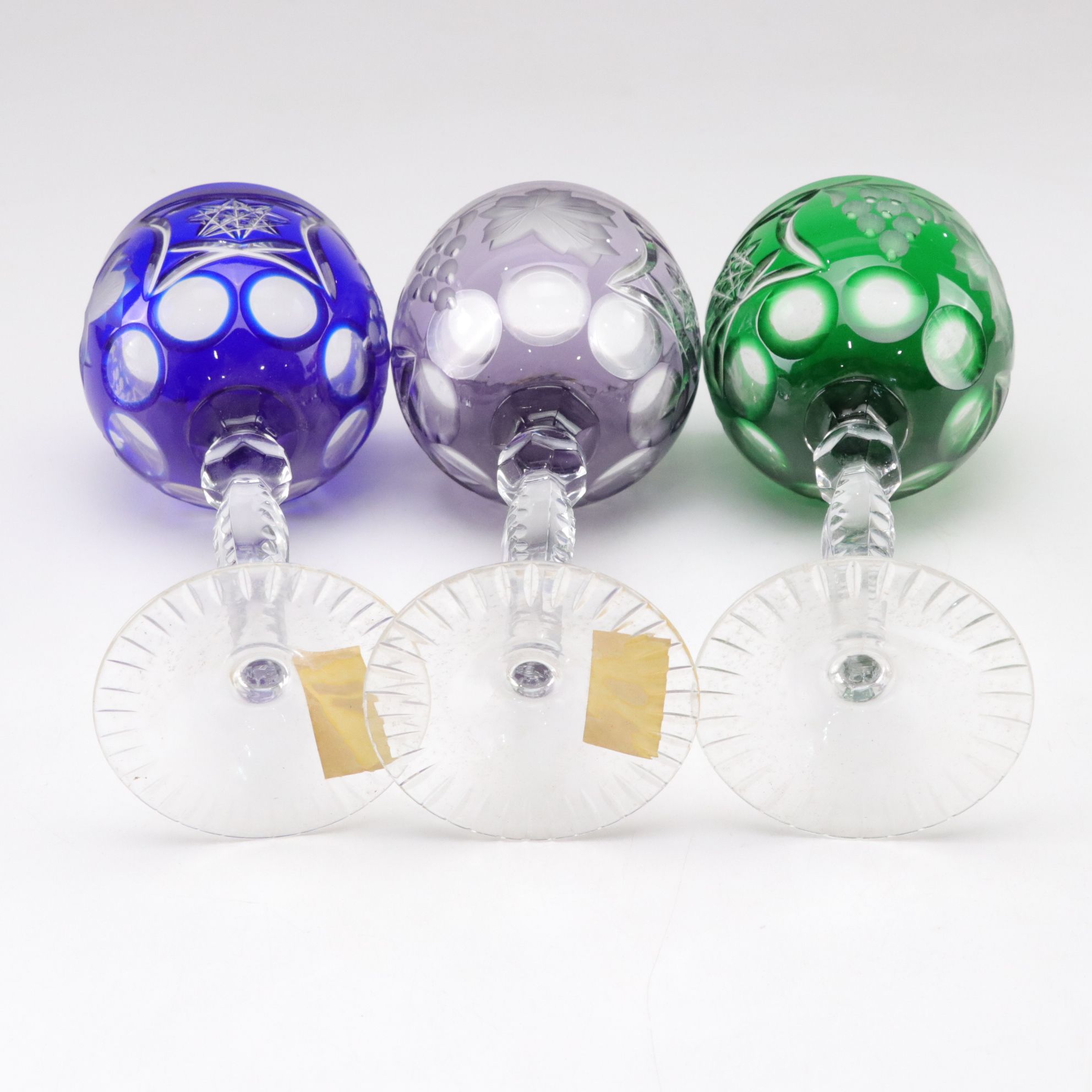 Six Anna Hutte German Lead Crystal Wine Hocks