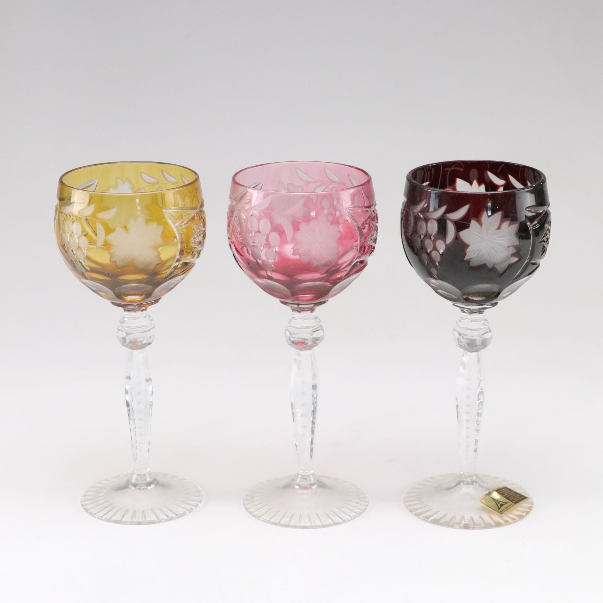 Six Anna Hutte German Lead Crystal Wine Hocks