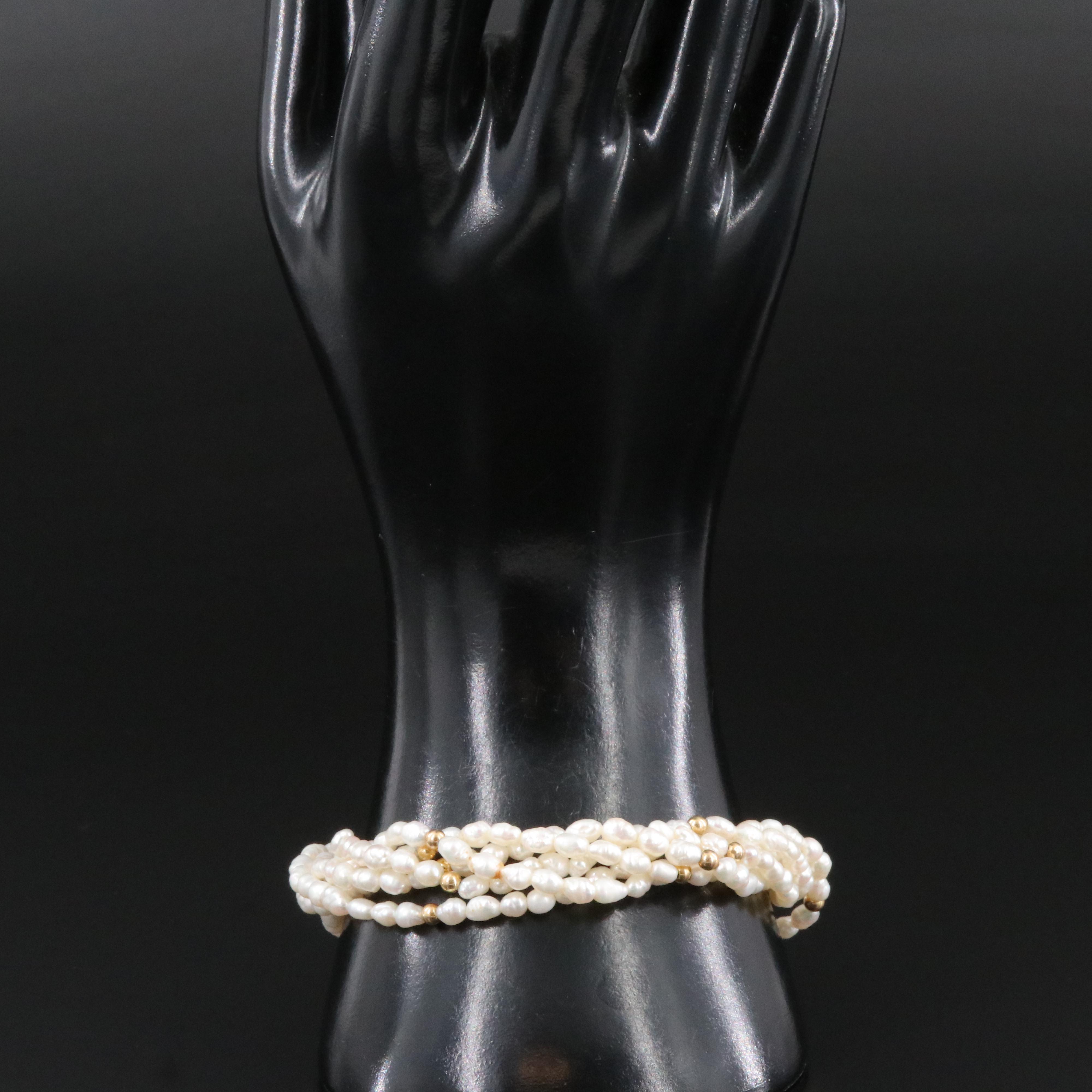 14K Pearl Torsade Bracelet