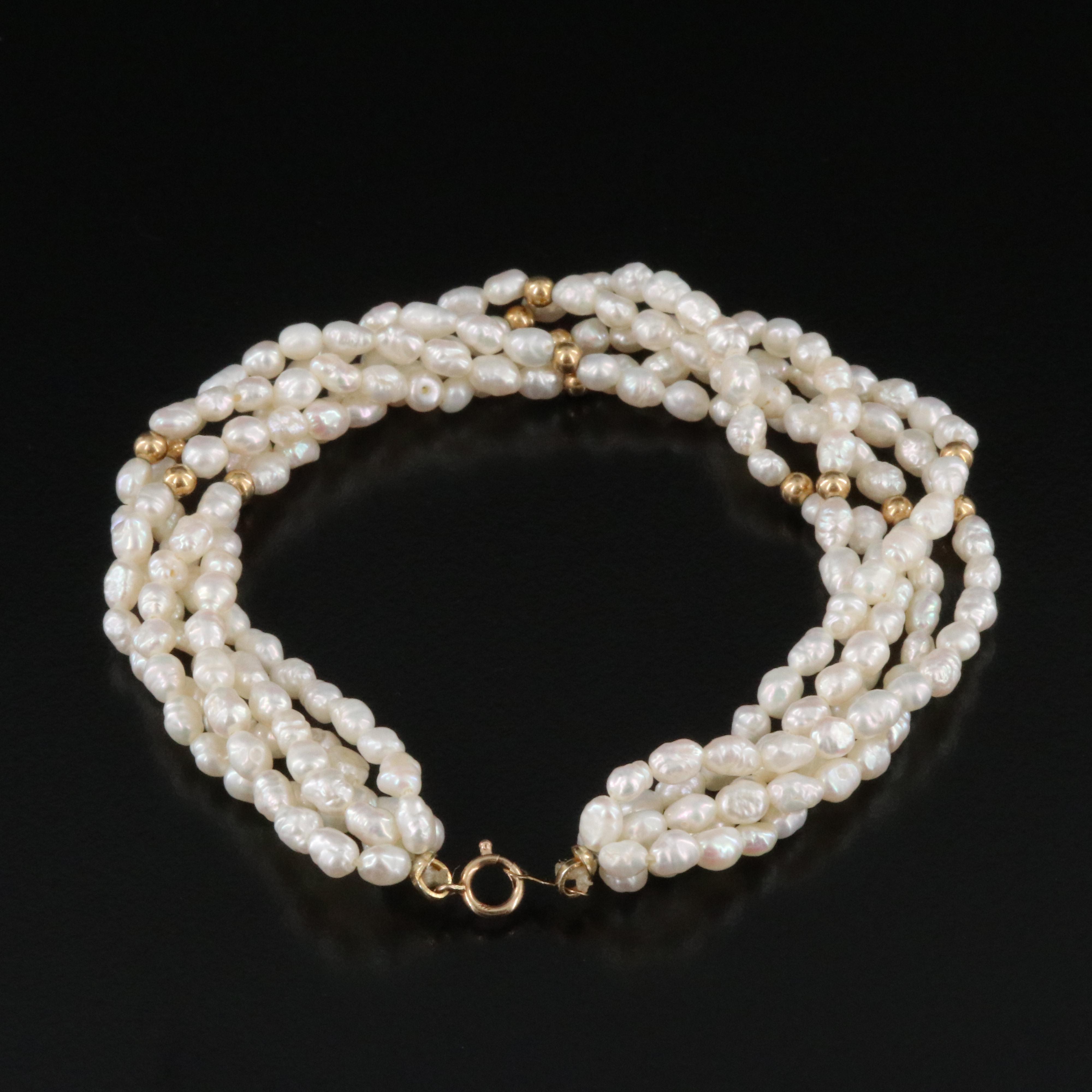 14K Pearl Torsade Bracelet