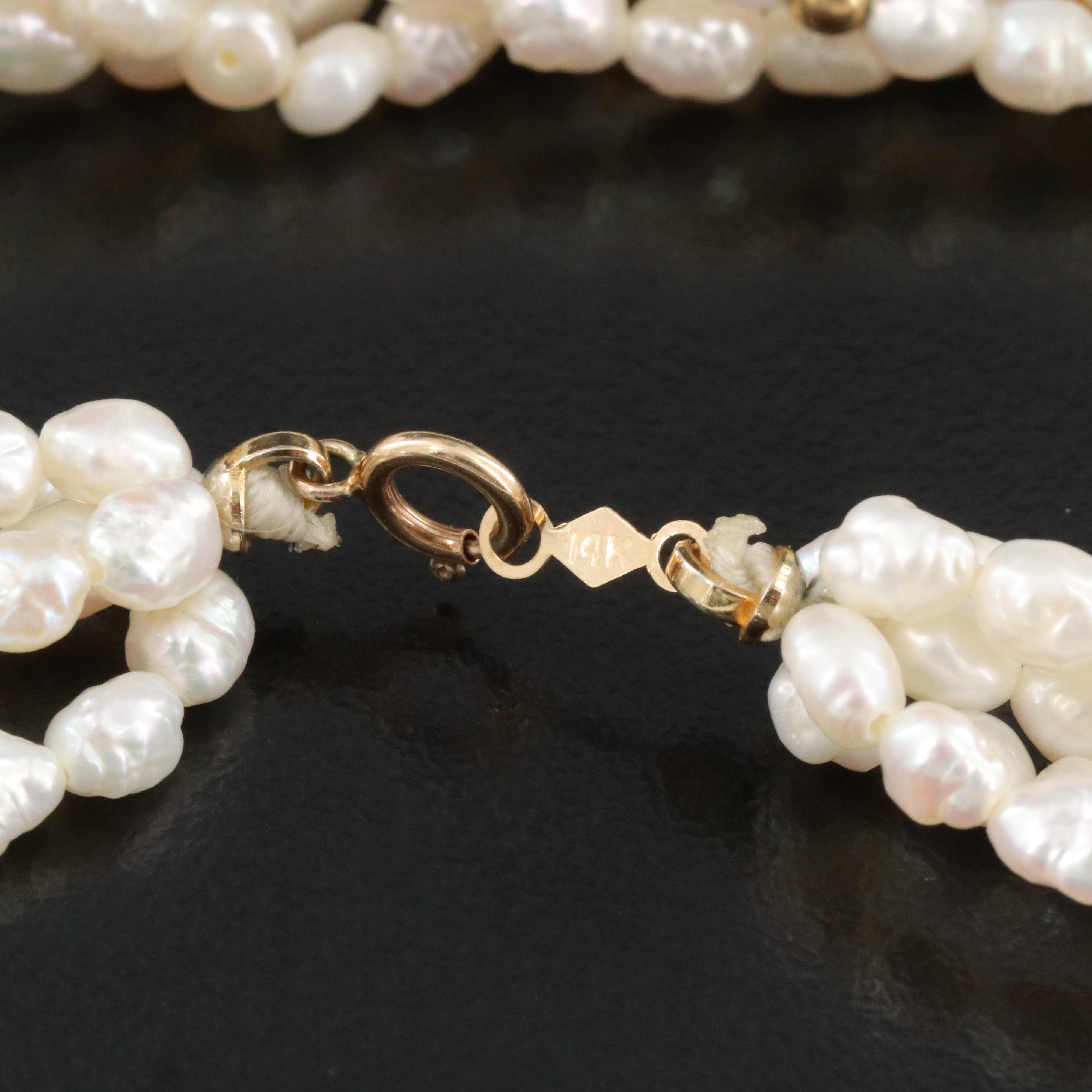 14K Pearl Torsade Bracelet