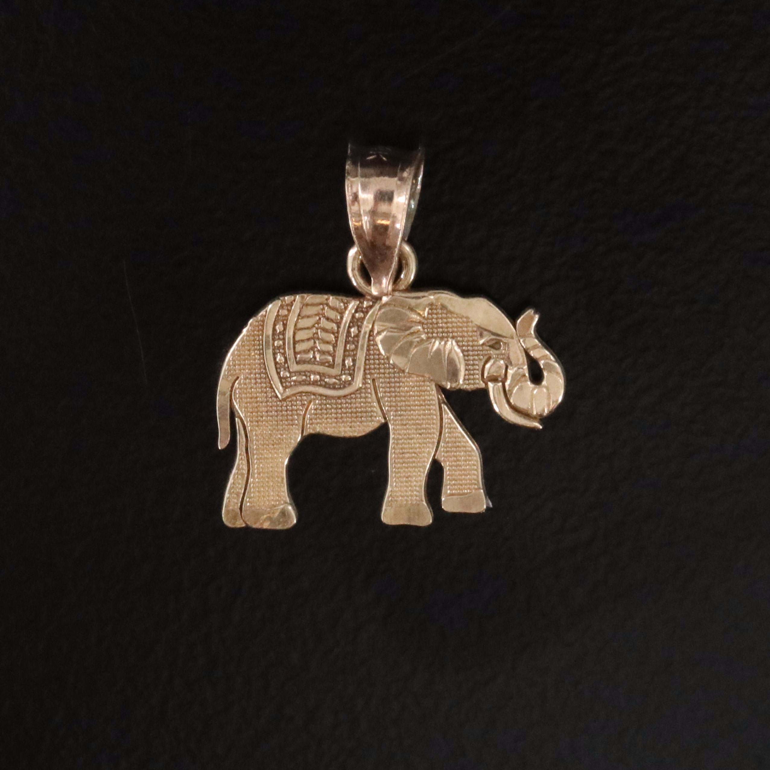 14K Elephant Pendant