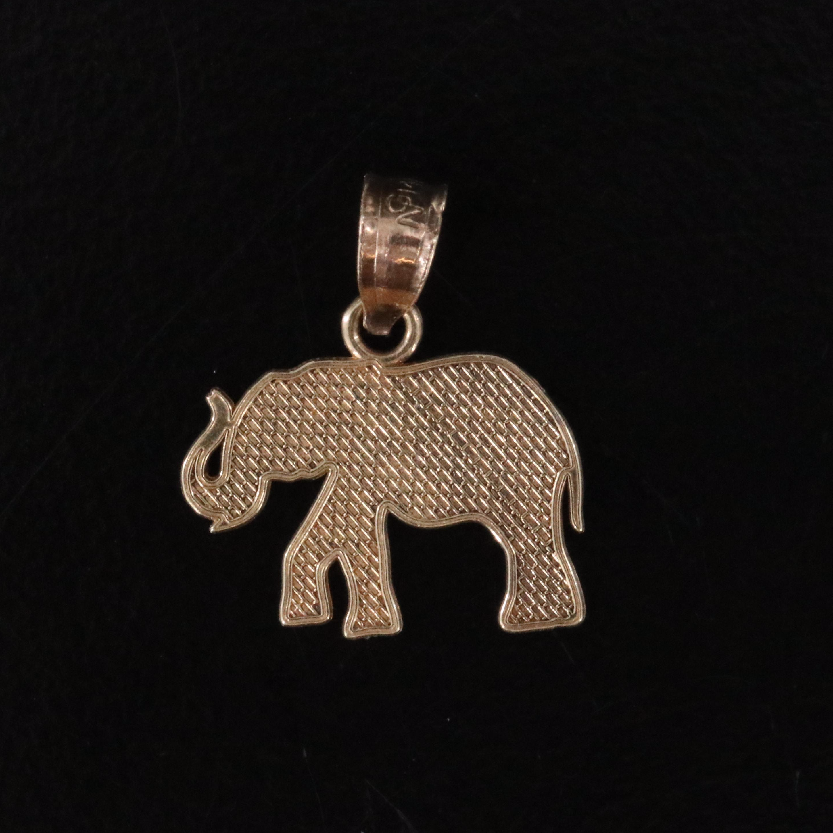 14K Elephant Pendant