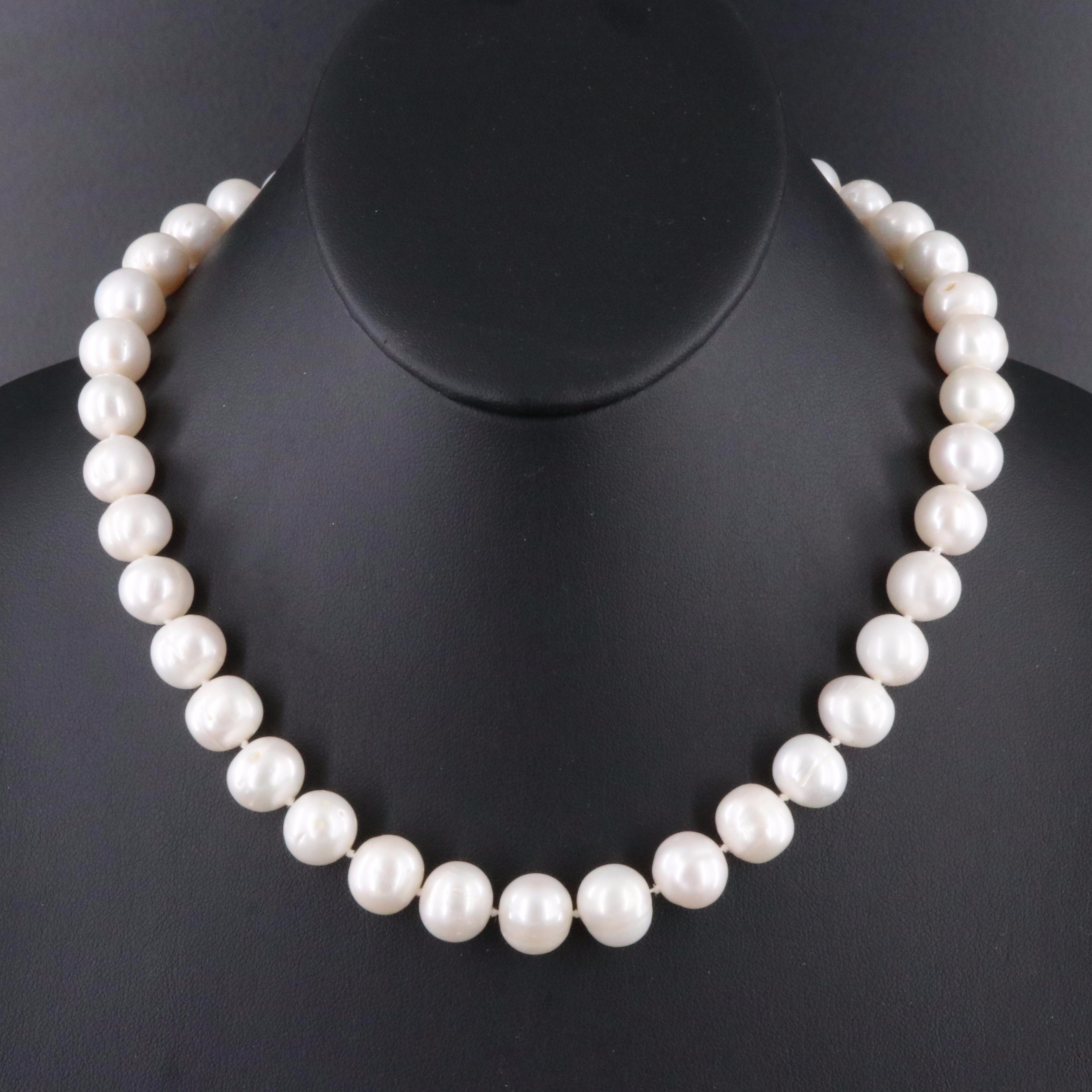 Pearl Necklace with Sterling Clasp