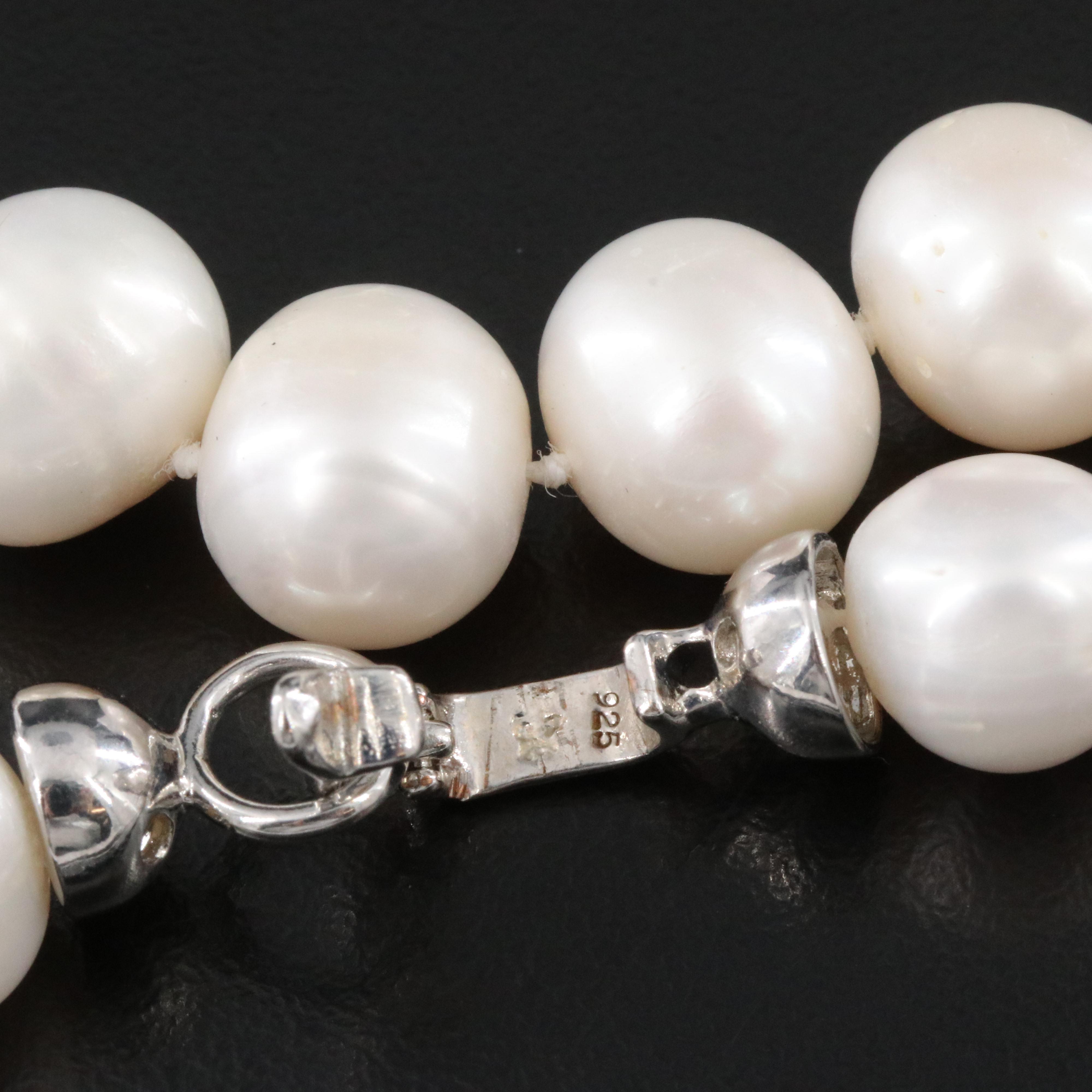 Pearl Necklace with Sterling Clasp