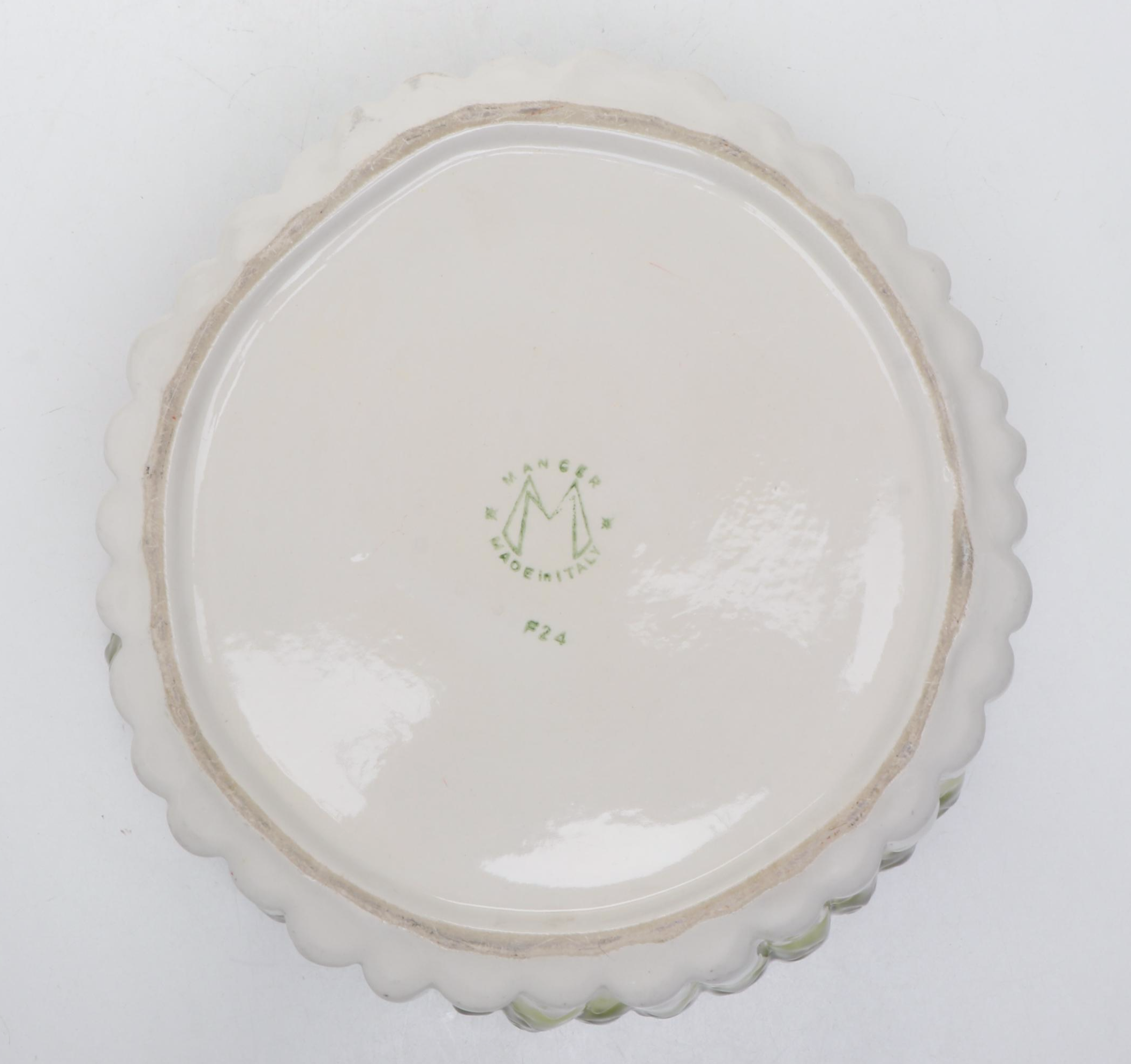 Mancer Italian Majolica Asparagus Baking Dish with Other Serving Pieces