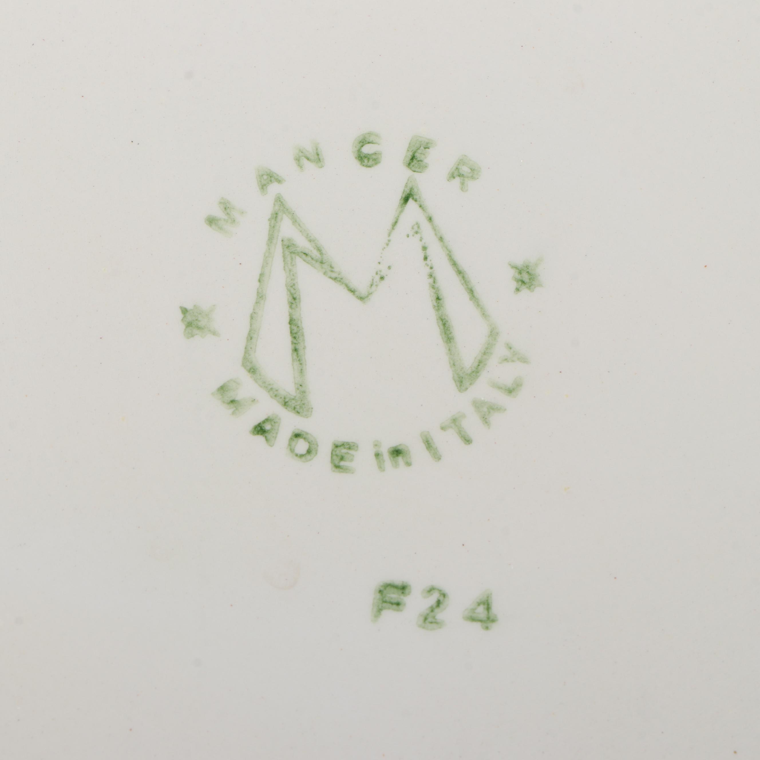 Mancer Italian Majolica Asparagus Baking Dish with Other Serving Pieces