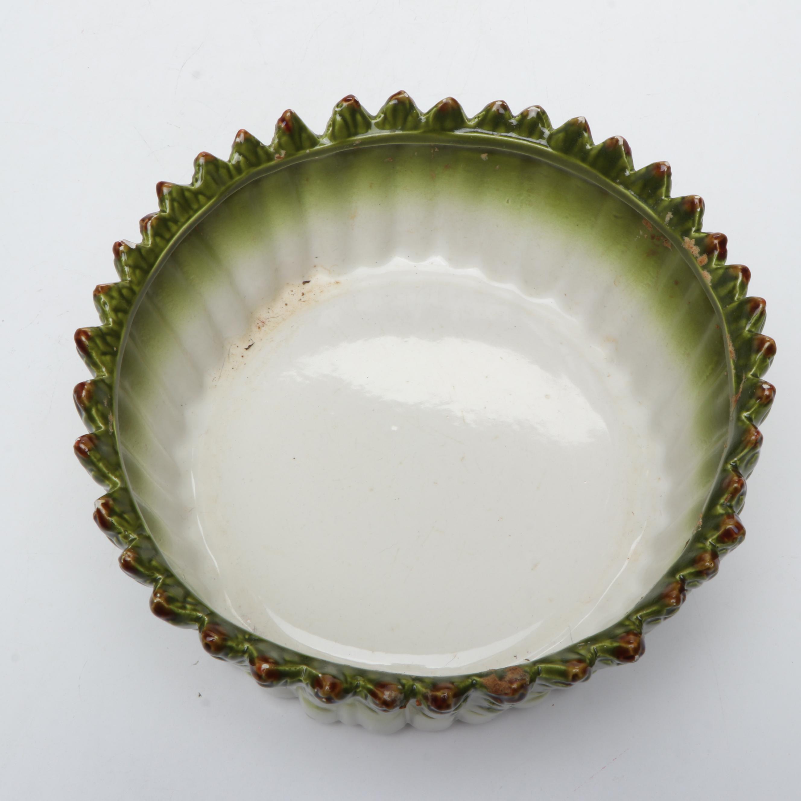 Mancer Italian Majolica Asparagus Baking Dish with Other Serving Pieces