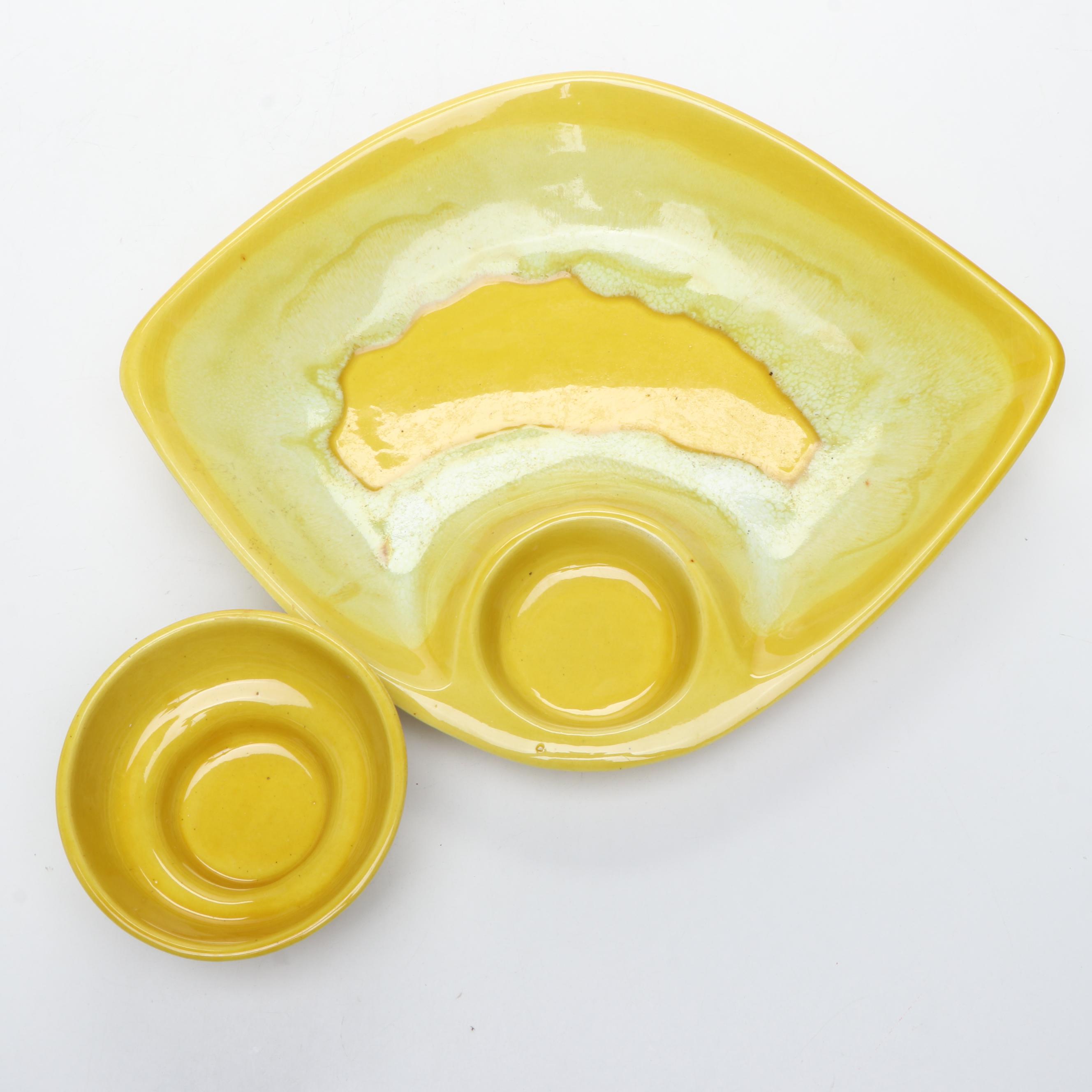 Mancer Italian Majolica Asparagus Baking Dish with Other Serving Pieces