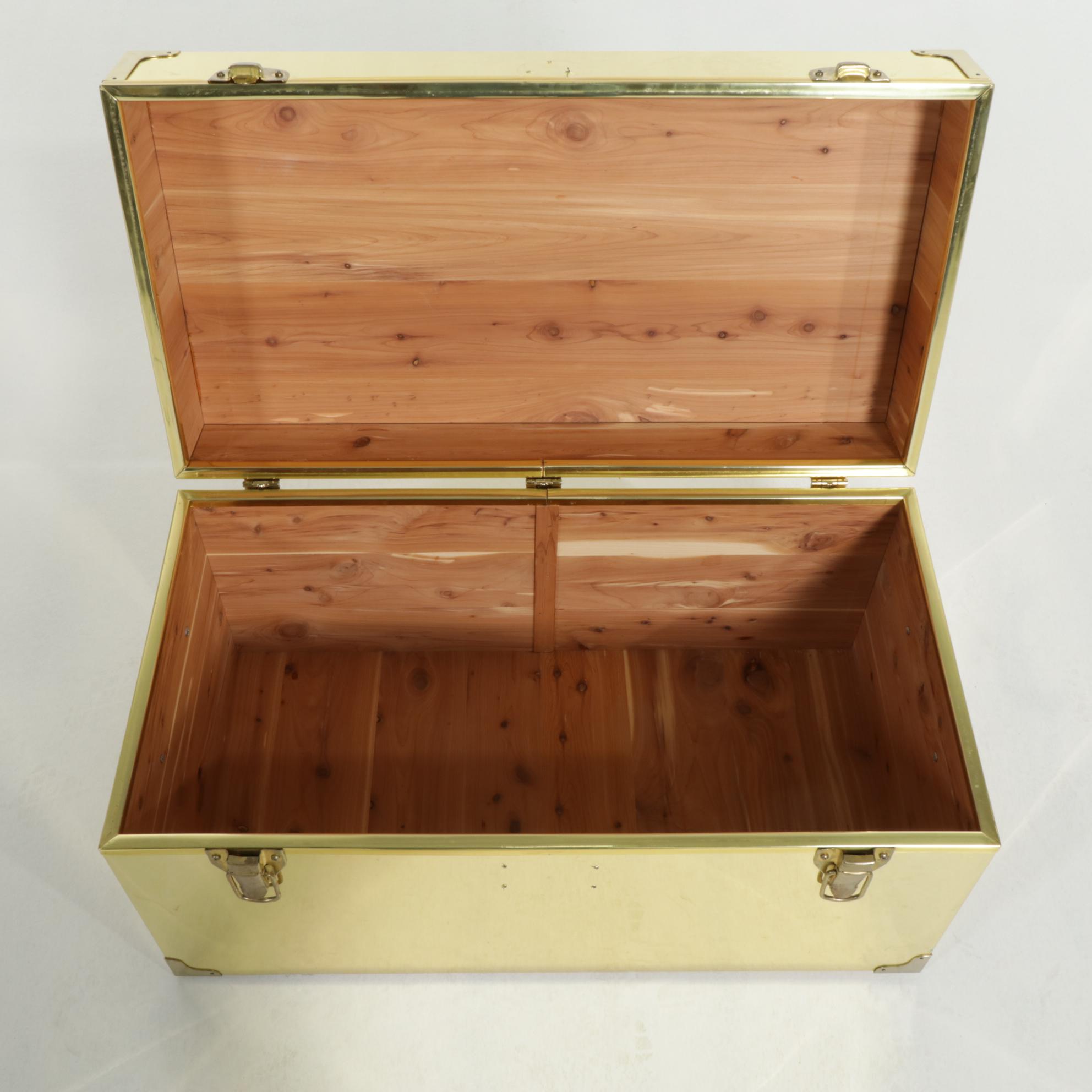 Brass Clad Cedar Lined Blanket Chest, 21st Century
