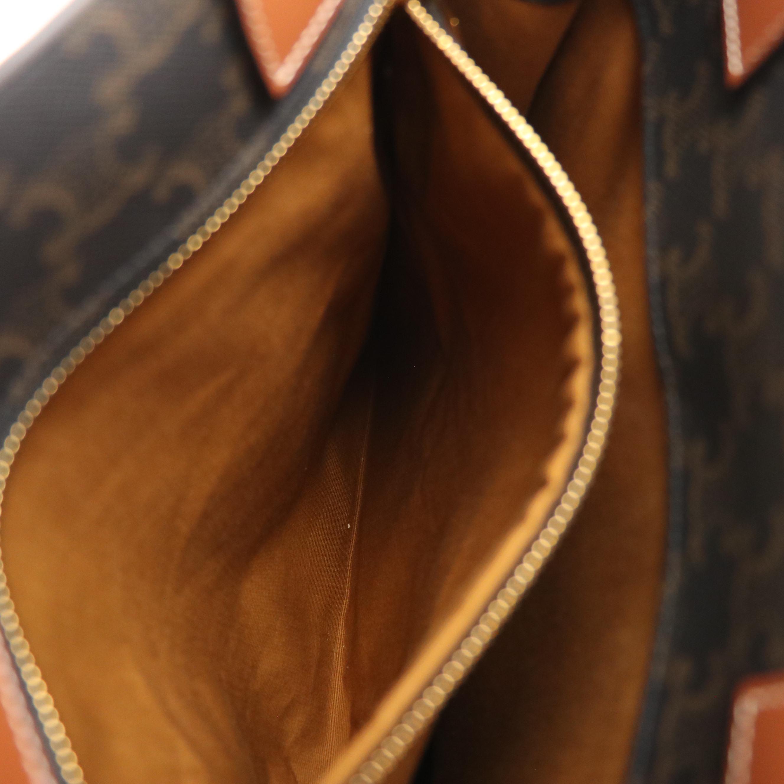 Celine Vertical Two-Way Tote in Jumbo Triomphe Canvas and Leather