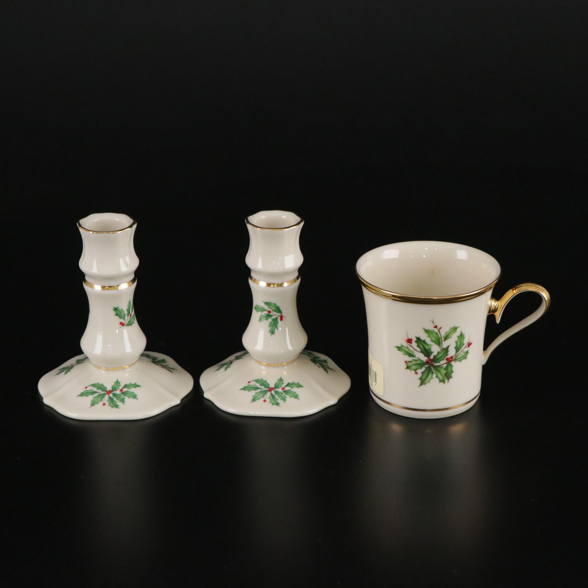 Lenox "Holiday" Candle Holders, Flatware & Other Dishware