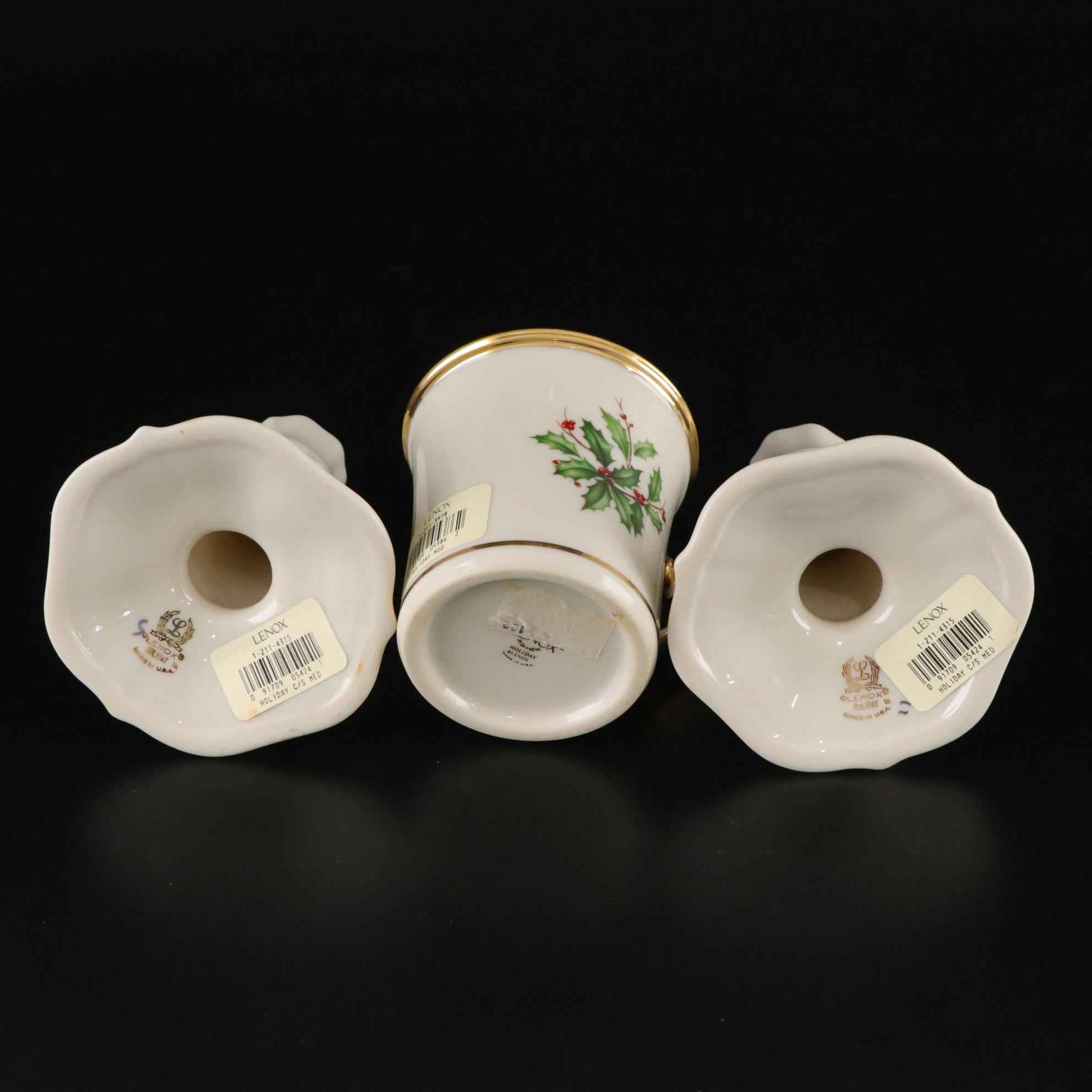 Lenox "Holiday" Candle Holders, Flatware & Other Dishware